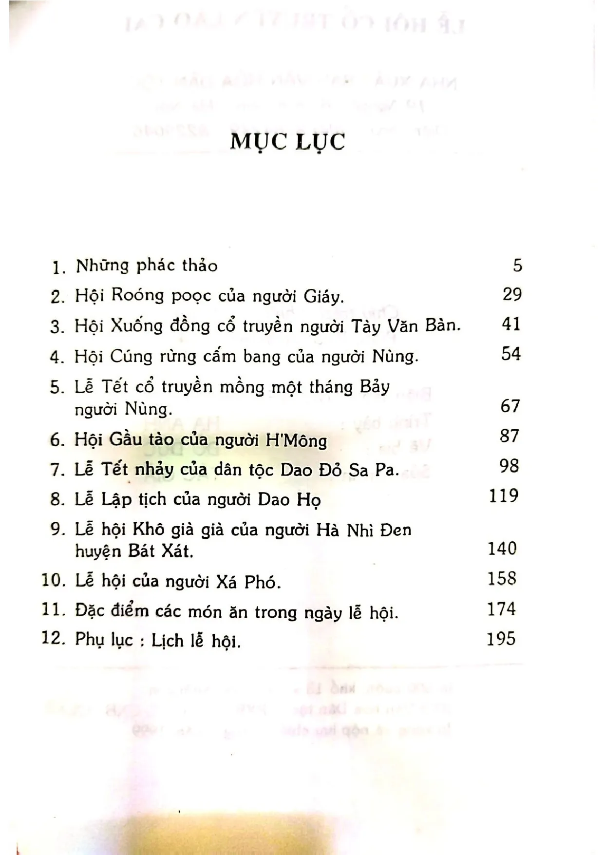 Trang bìa chính thức sách Lễ hội cổ truyền Lào Cai