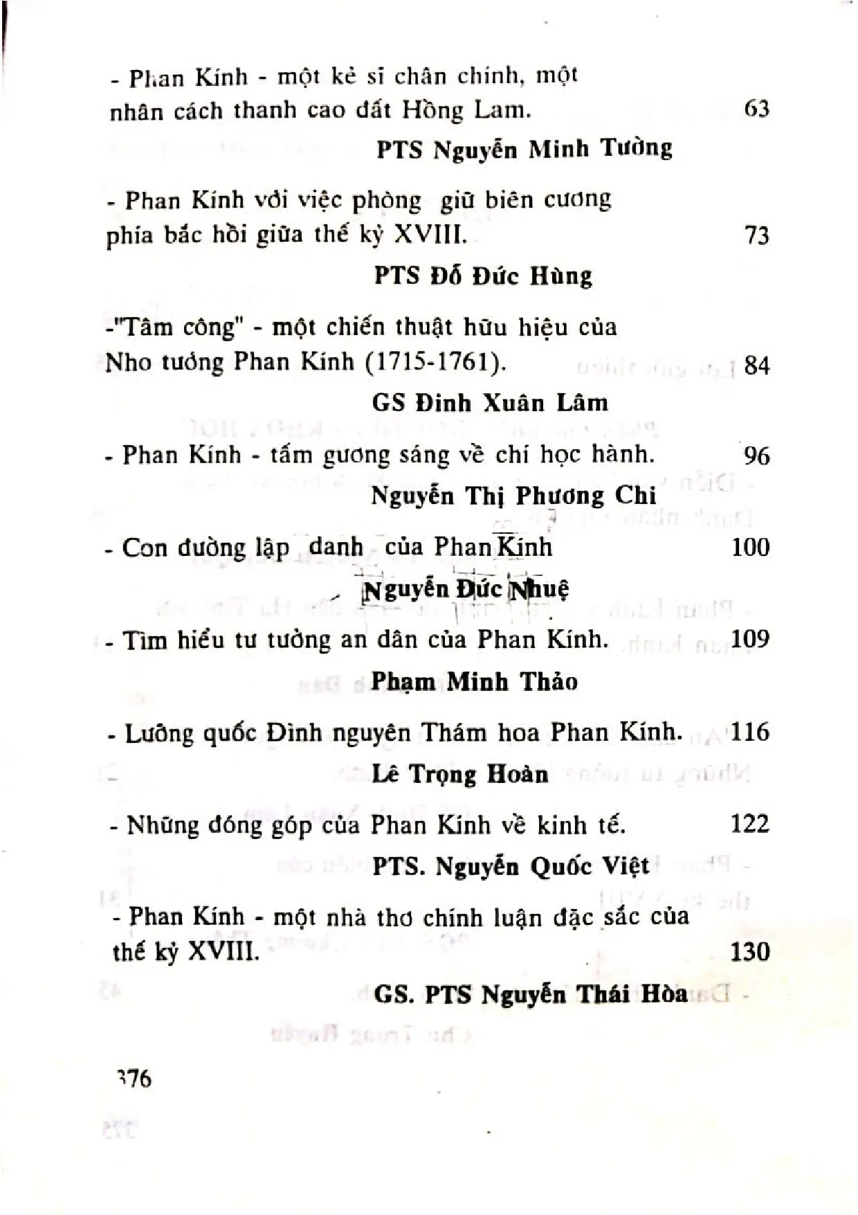 Mục lục chi tiết trang 1 sách Danh nhân Phan Kính