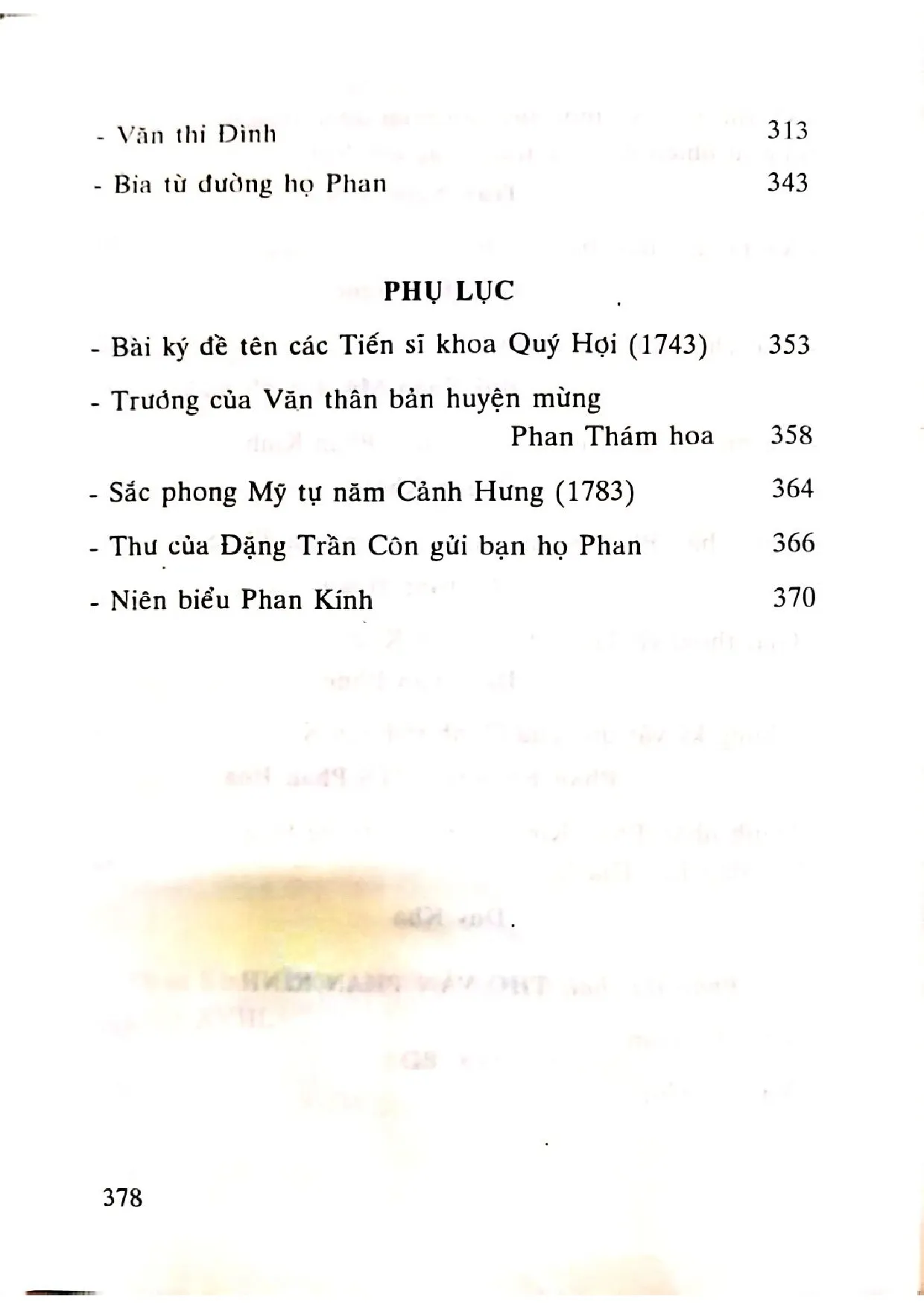 Mục lục chi tiết trang 3 sách Danh nhân Phan Kính