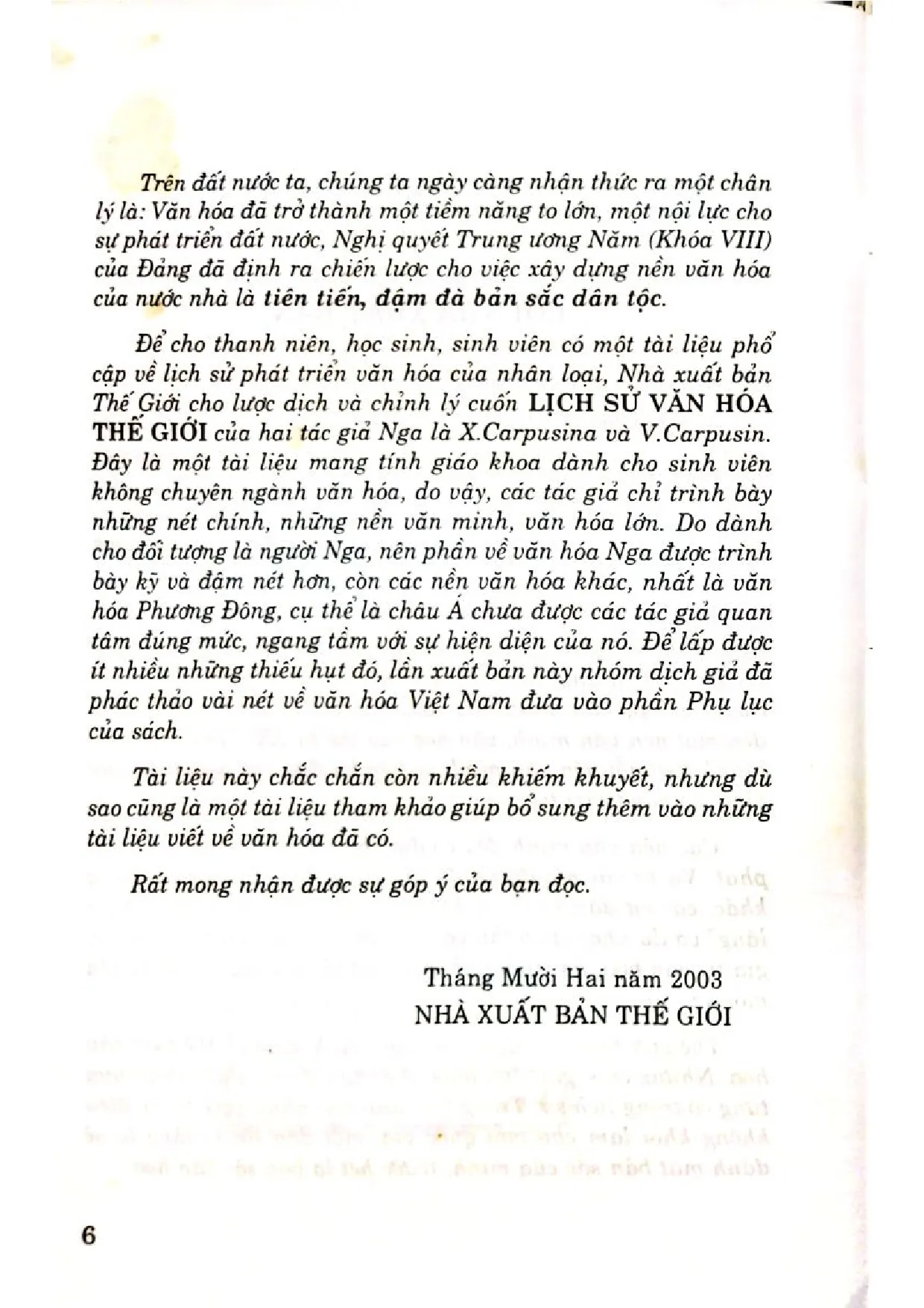 Mục lục chi tiết trang 3 sách Lịch sử văn hóa thế giới