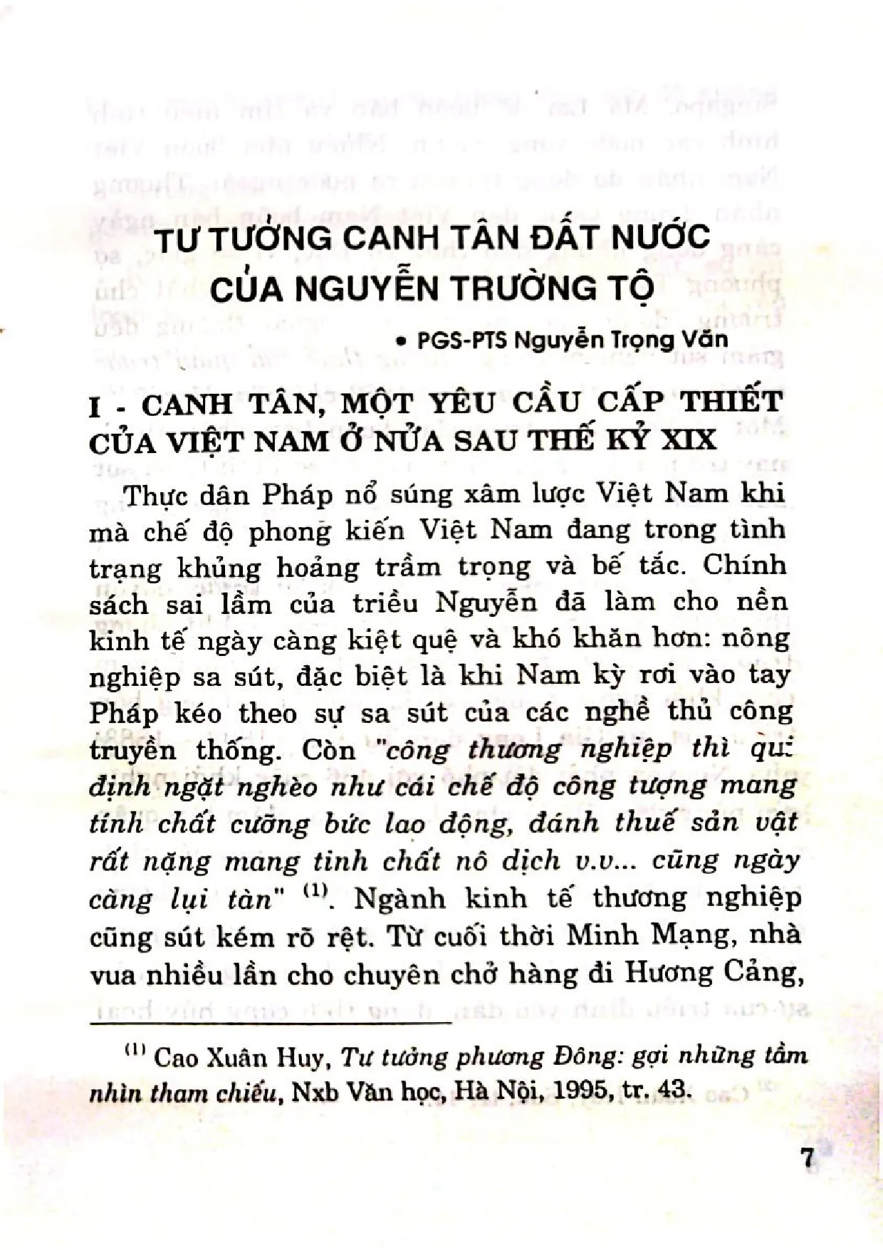 Mục lục chi tiết trang 3 sách Tư tưởng canh tân đất nước dưới triều Nguyễn