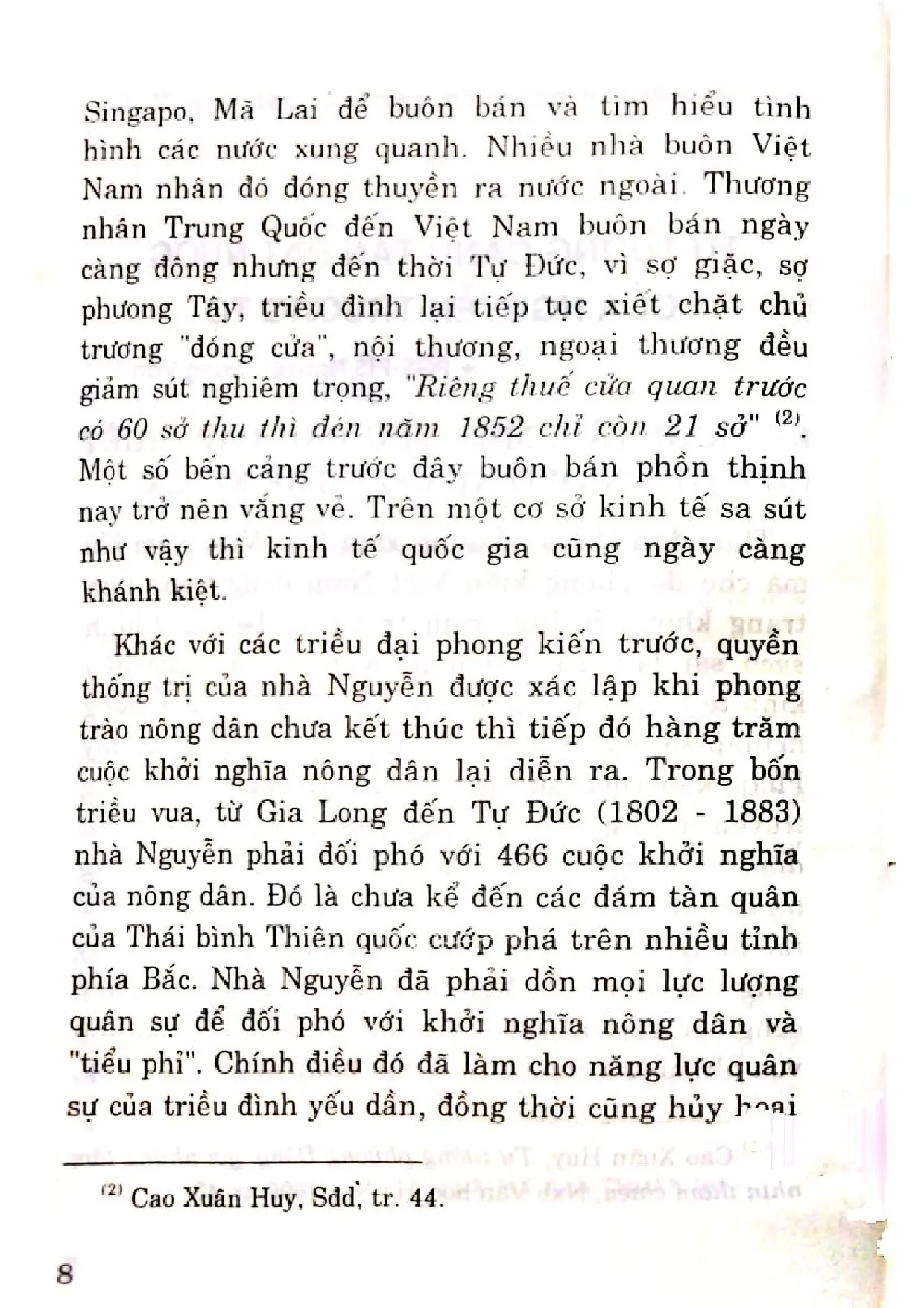 Nội dung trang phụ bản giới thiệu sách Tư tưởng canh tân đất nước dưới triều Nguyễn