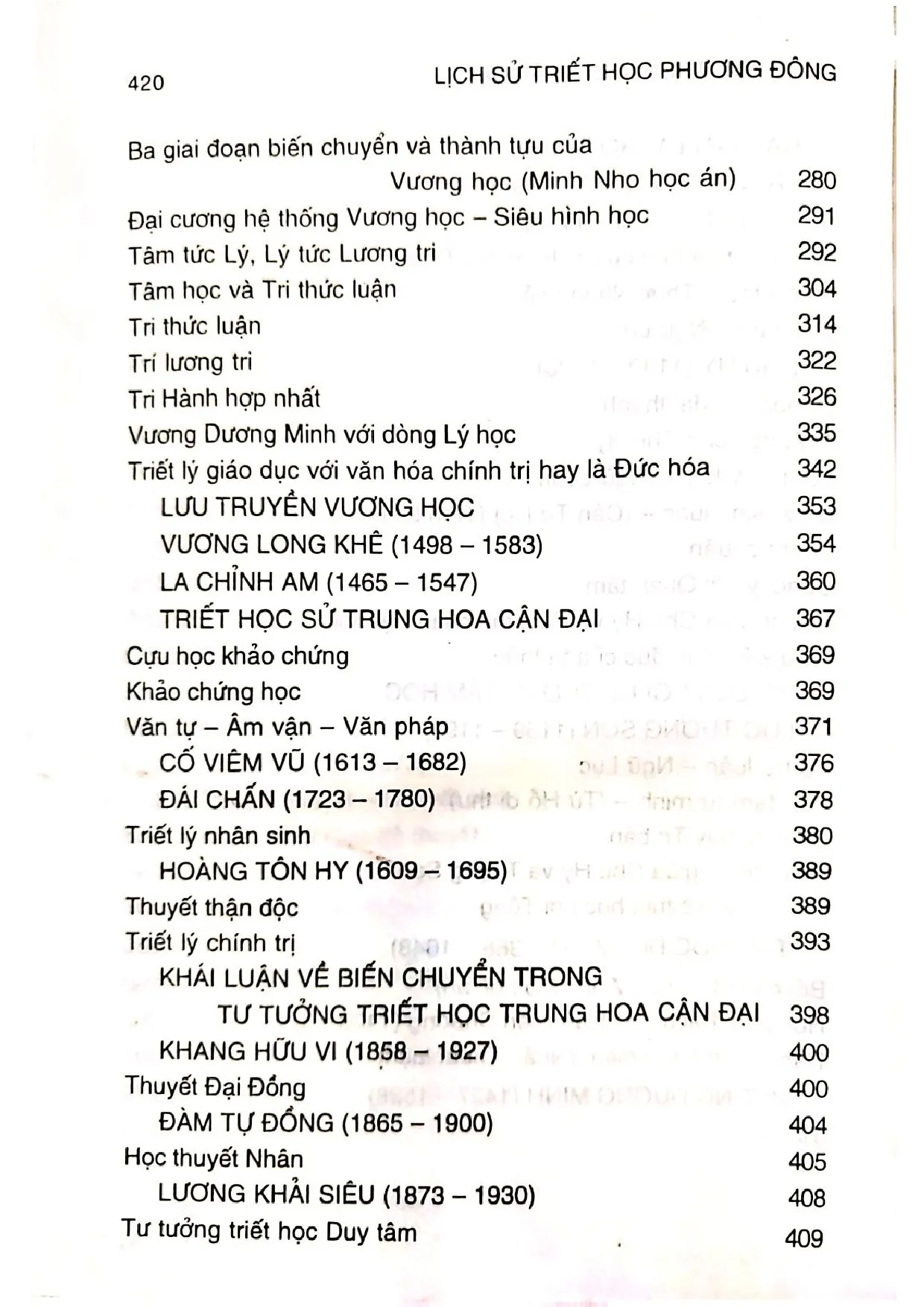 Mục lục chi tiết trang 2 sách Lịch sử triết học phương đông tập 5