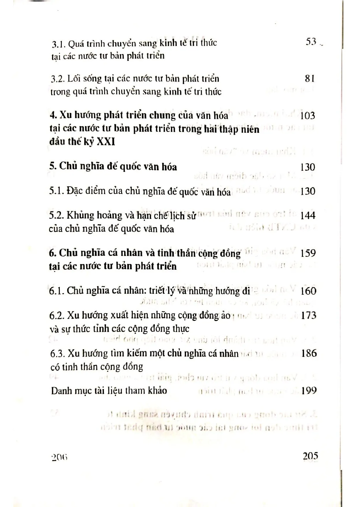 Mục lục chi tiết trang 1 sách Văn hóa ở các nước tư bản phát triển đặc điểm và dự báo