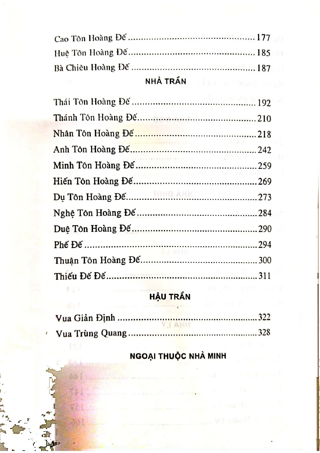 Mục lục chi tiết trang 2 sách Việt sử tiêu án