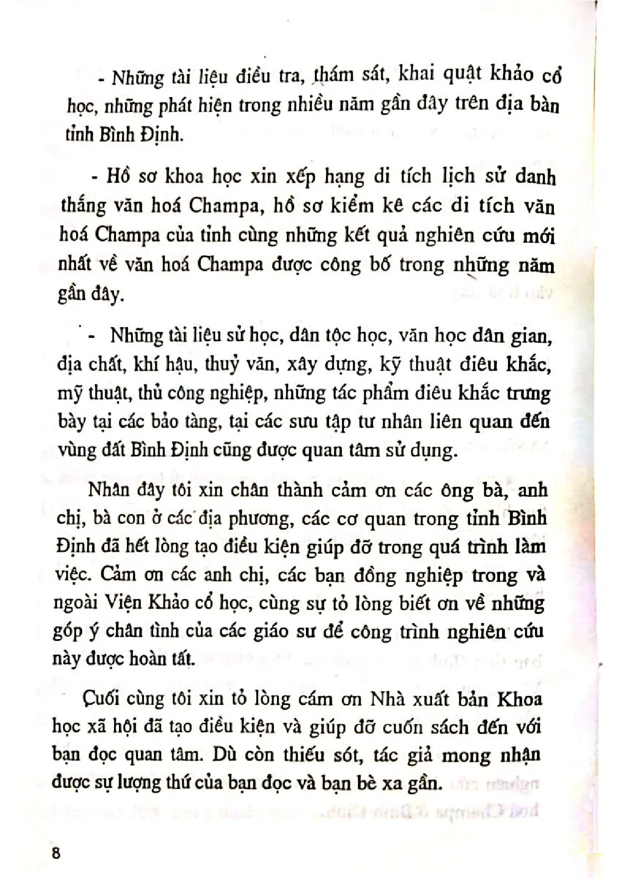 Nội dung trang phụ bản giới thiệu sách Di tích văn hóa Champa ở Bình Định