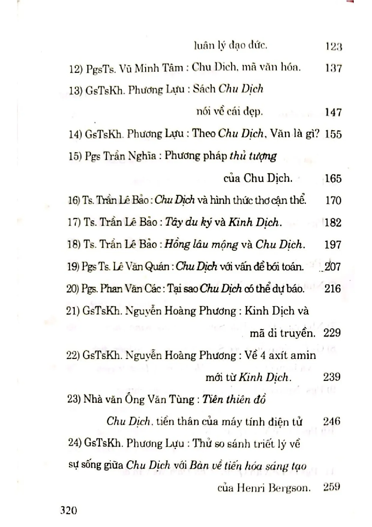 Mục lục chi tiết trang 1 sách Nghiên cứu Chu dịch