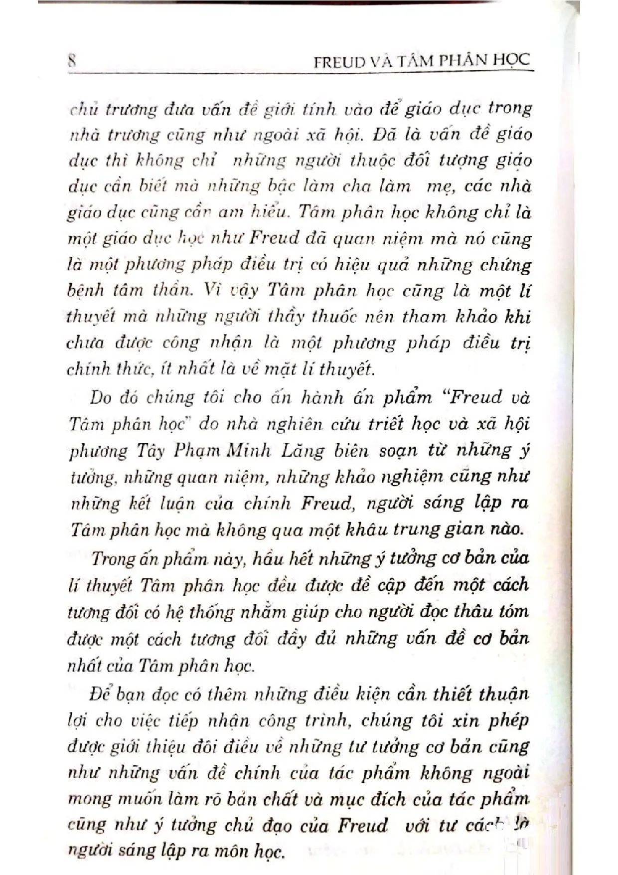 Nội dung trang phụ bản giới thiệu sách S.Freud và tâm phân học