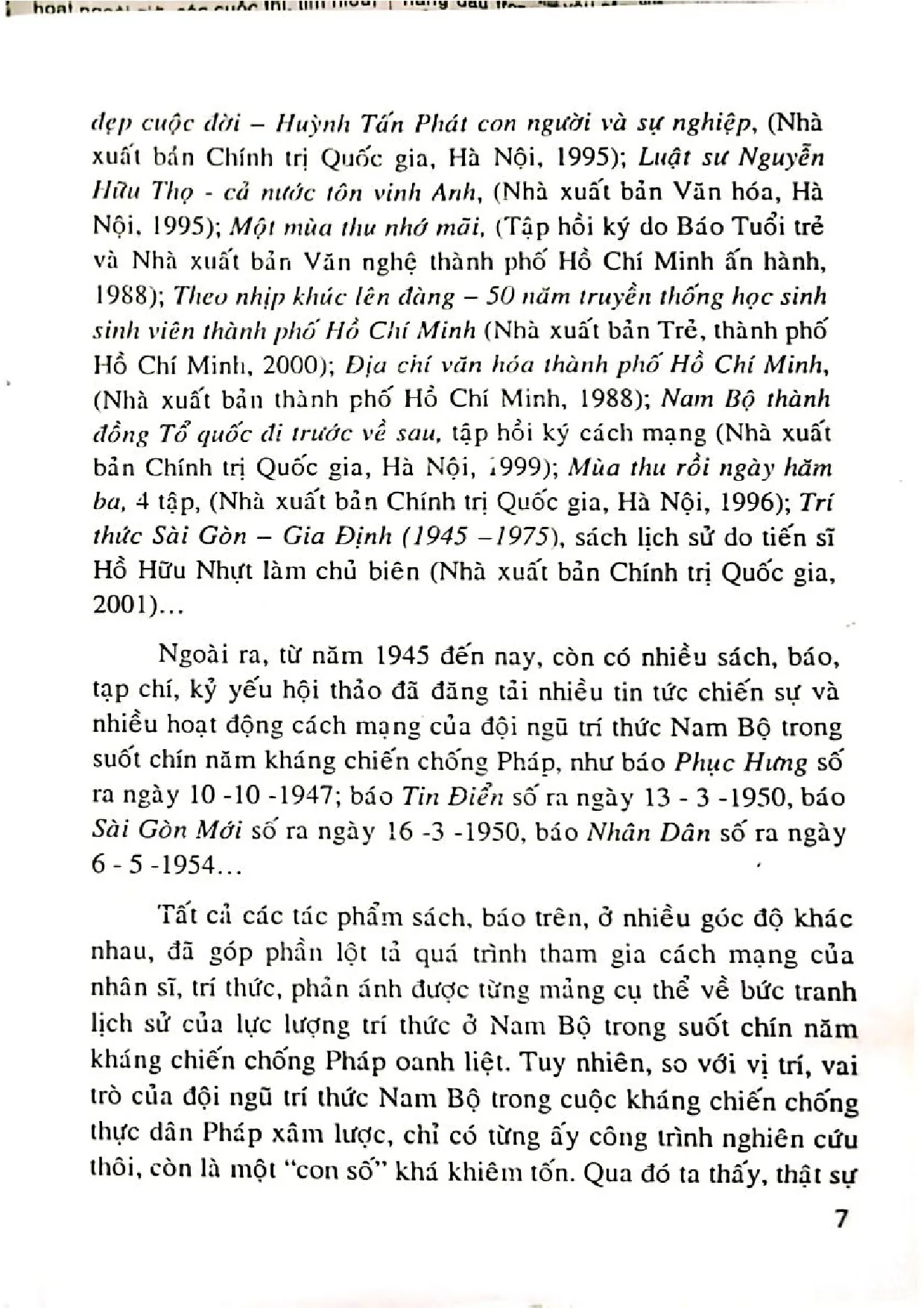 Nội dung mục lục và hình ảnh sách Trí thức Nam bộ trong kháng chiến chống pháp 1945 - 1954 - Trang 7