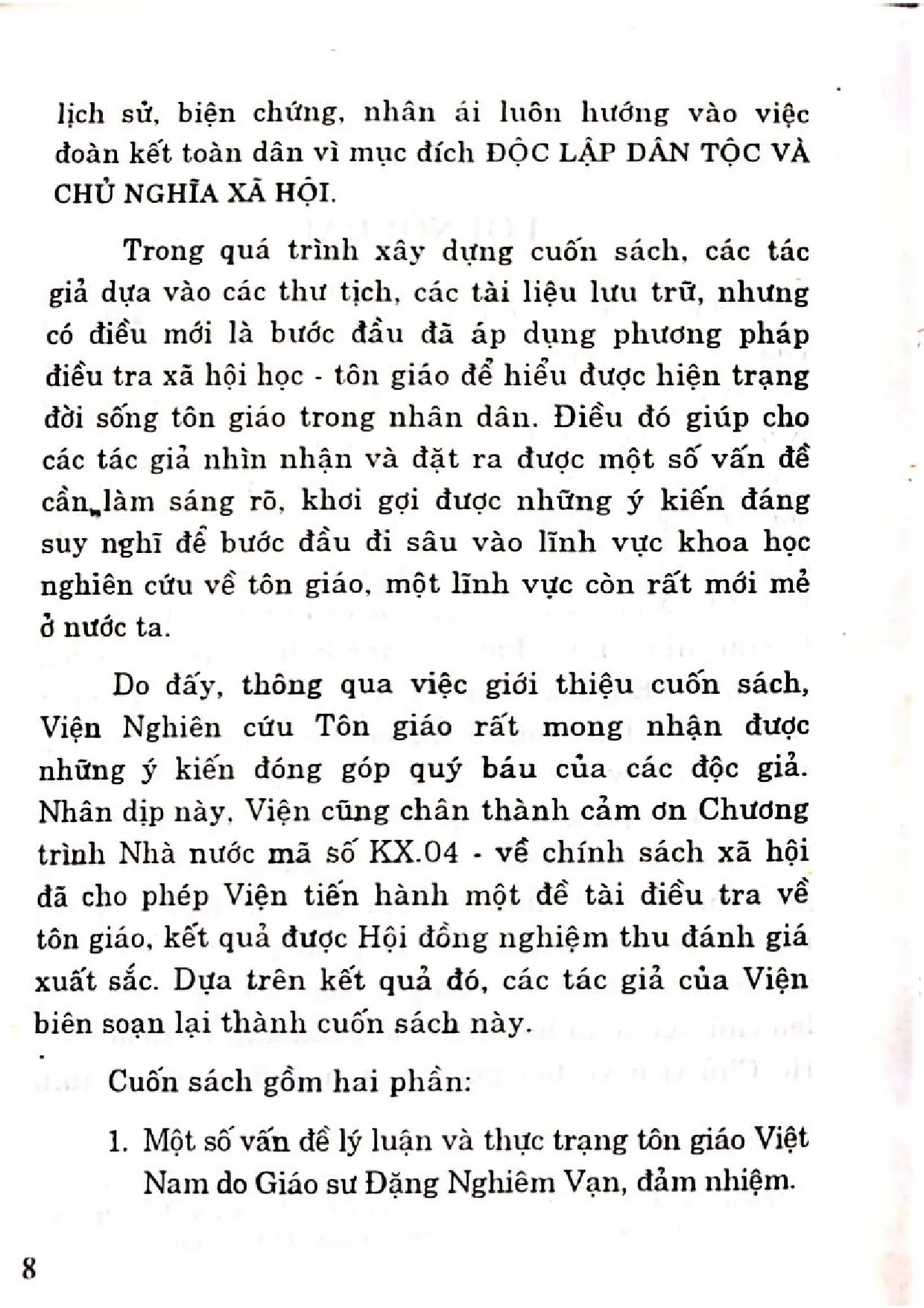 Mục lục chi tiết trang 2 sách Về tôn giáo tín ngưỡng Việt Nam hiện nay