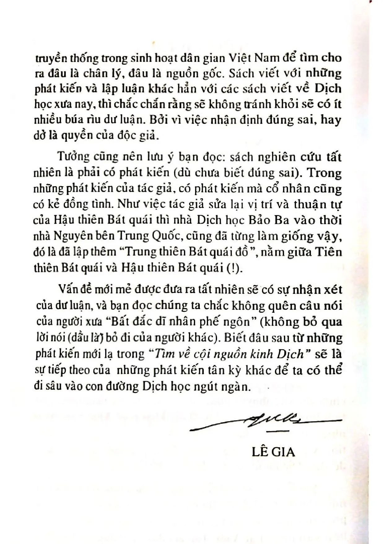 Nội dung trang phụ bản giới thiệu sách Kinh dịch
