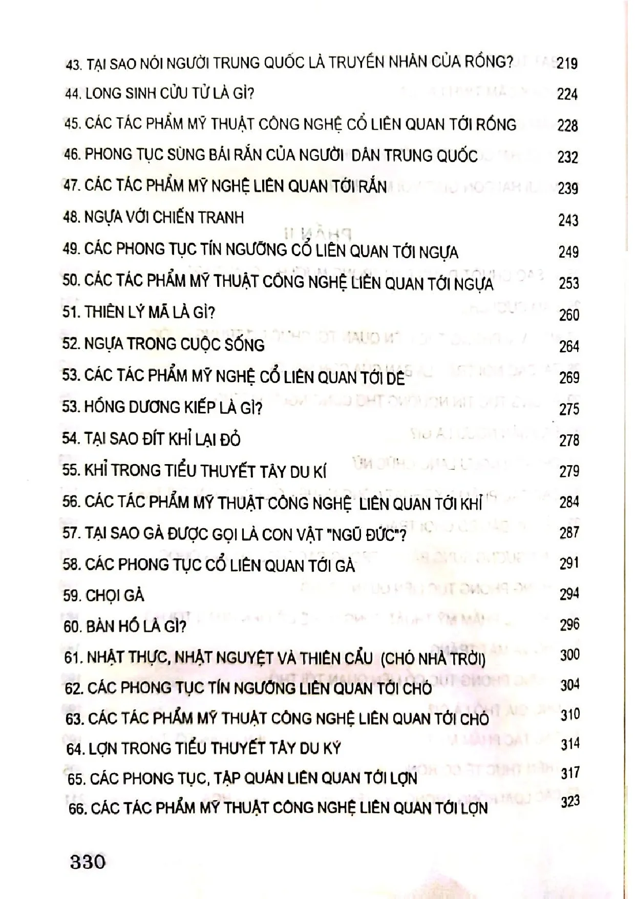 Mục lục chi tiết trang 2 sách Mười hai con giáp những điều lý thú