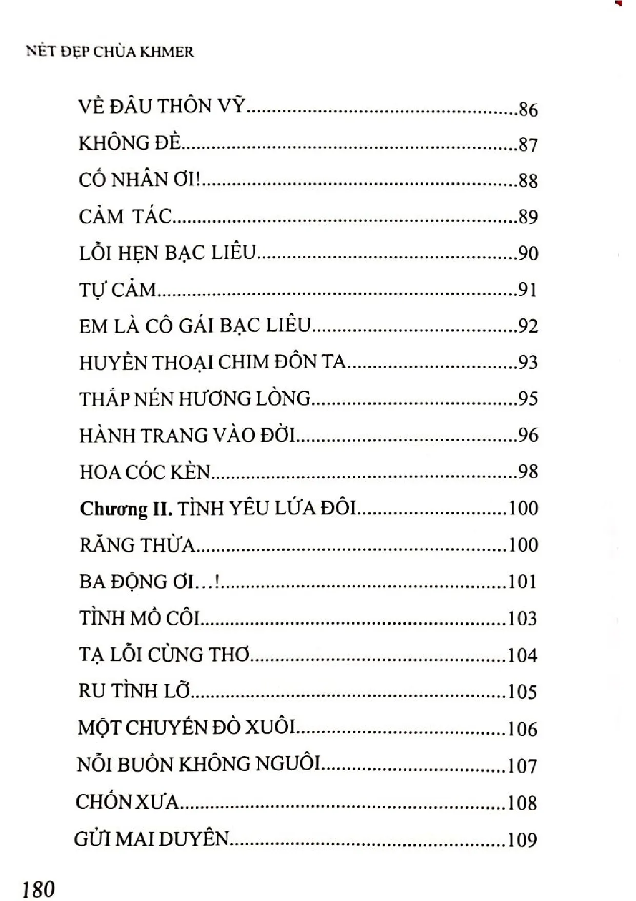 Mục lục chi tiết trang 3 sách Nét đẹp chùa Khmer