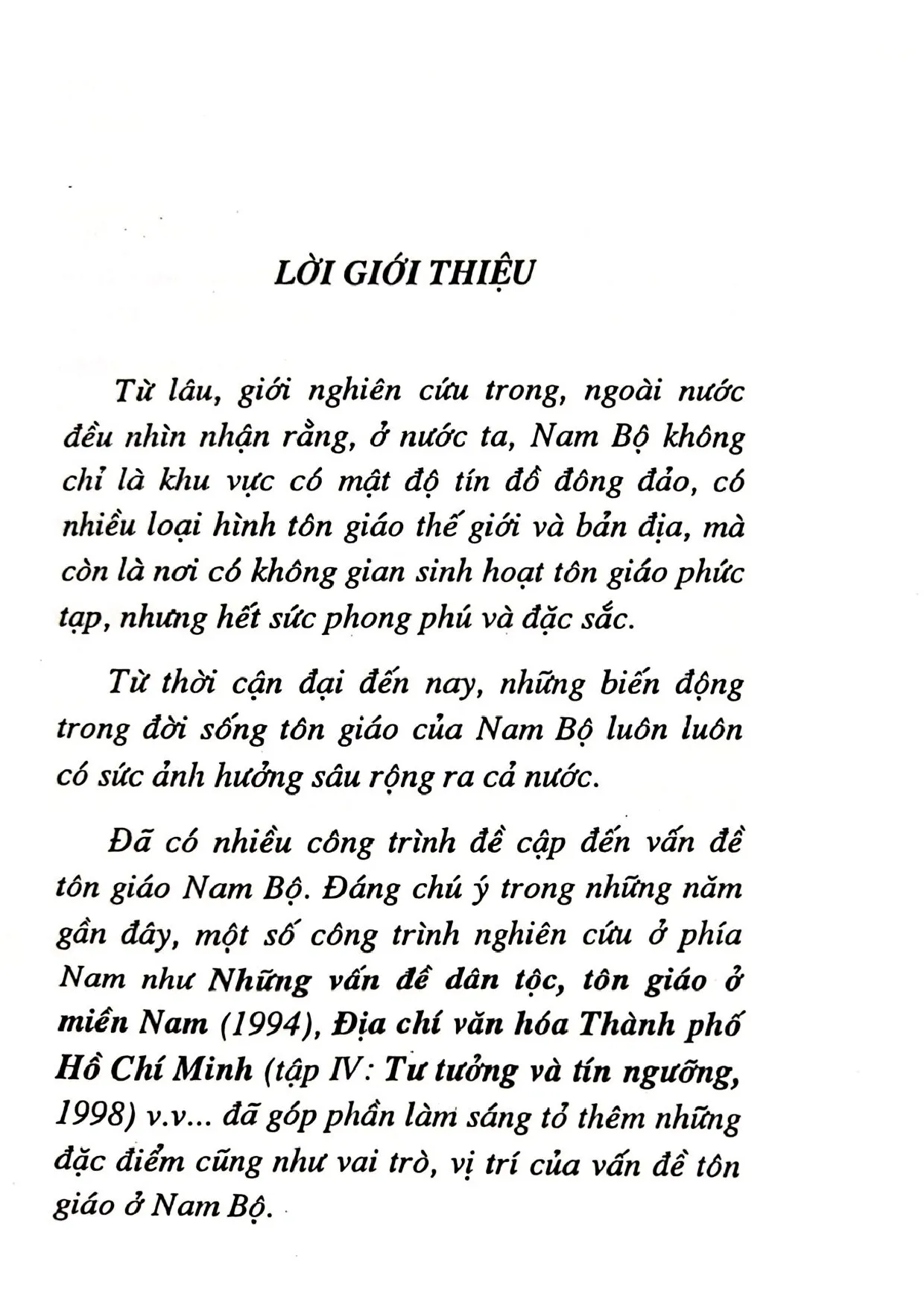 Mục lục chi tiết trang 2 sách Tôn giáo và mấy vấn đề tôn giáo ở Nam Bộ