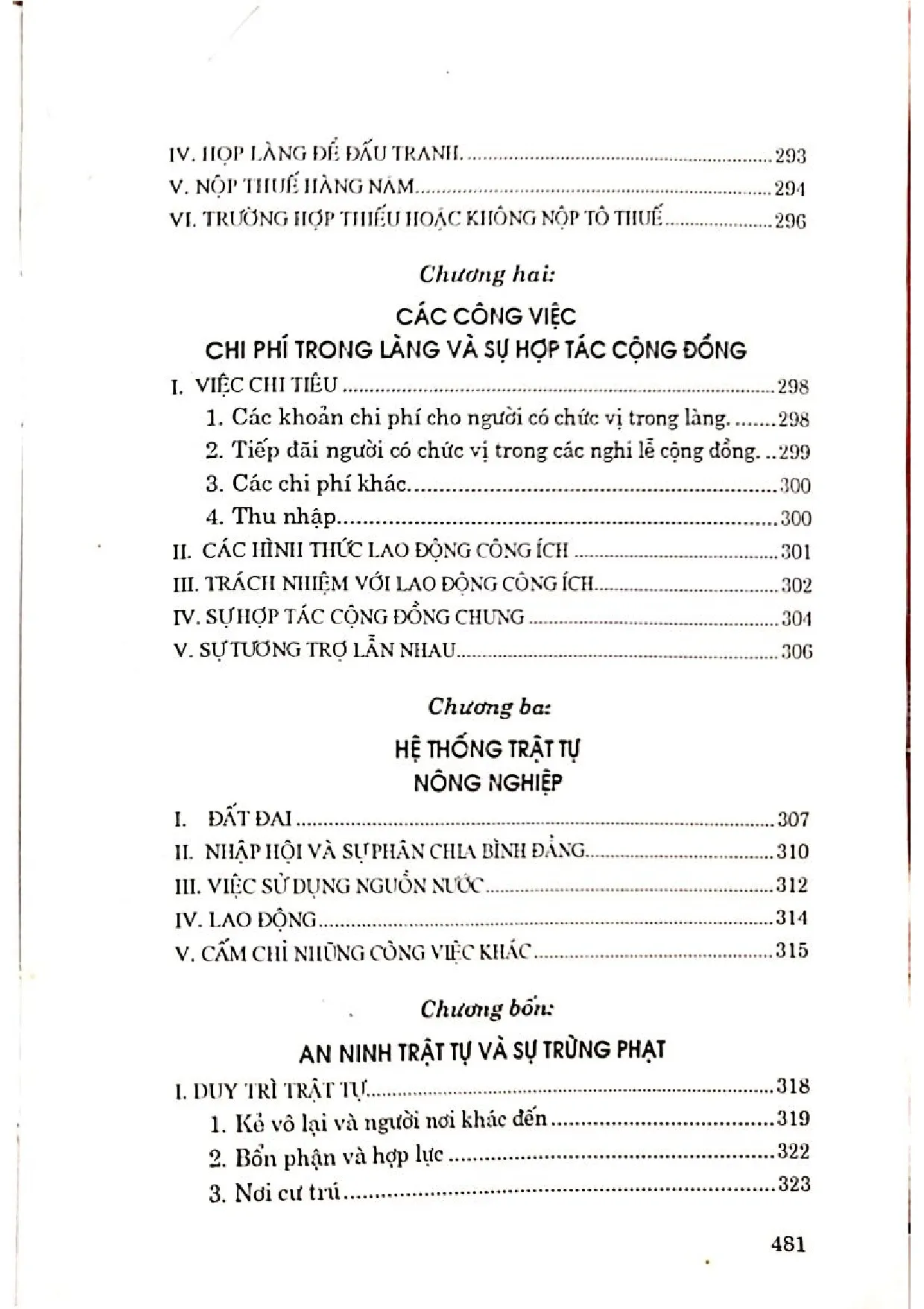 Mục lục chi tiết trang 2 sách Hương ước làng xã Bắc bộ Việt Nam với luật làng Kan To Nhật Bản (thế kỷ XVII