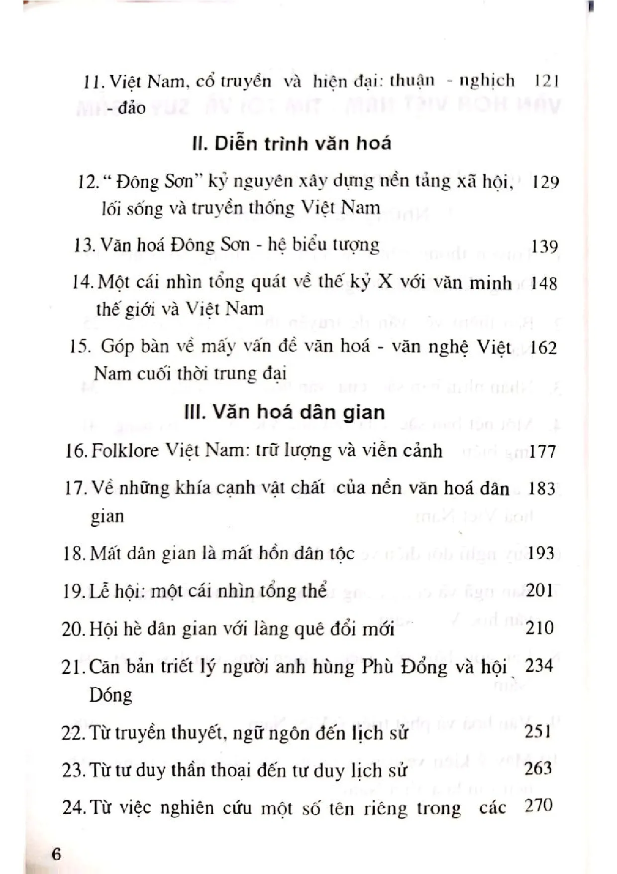 Mục lục chi tiết trang 1 sách Văn hóa Việt Nam tìm tòi và suy ngẫm