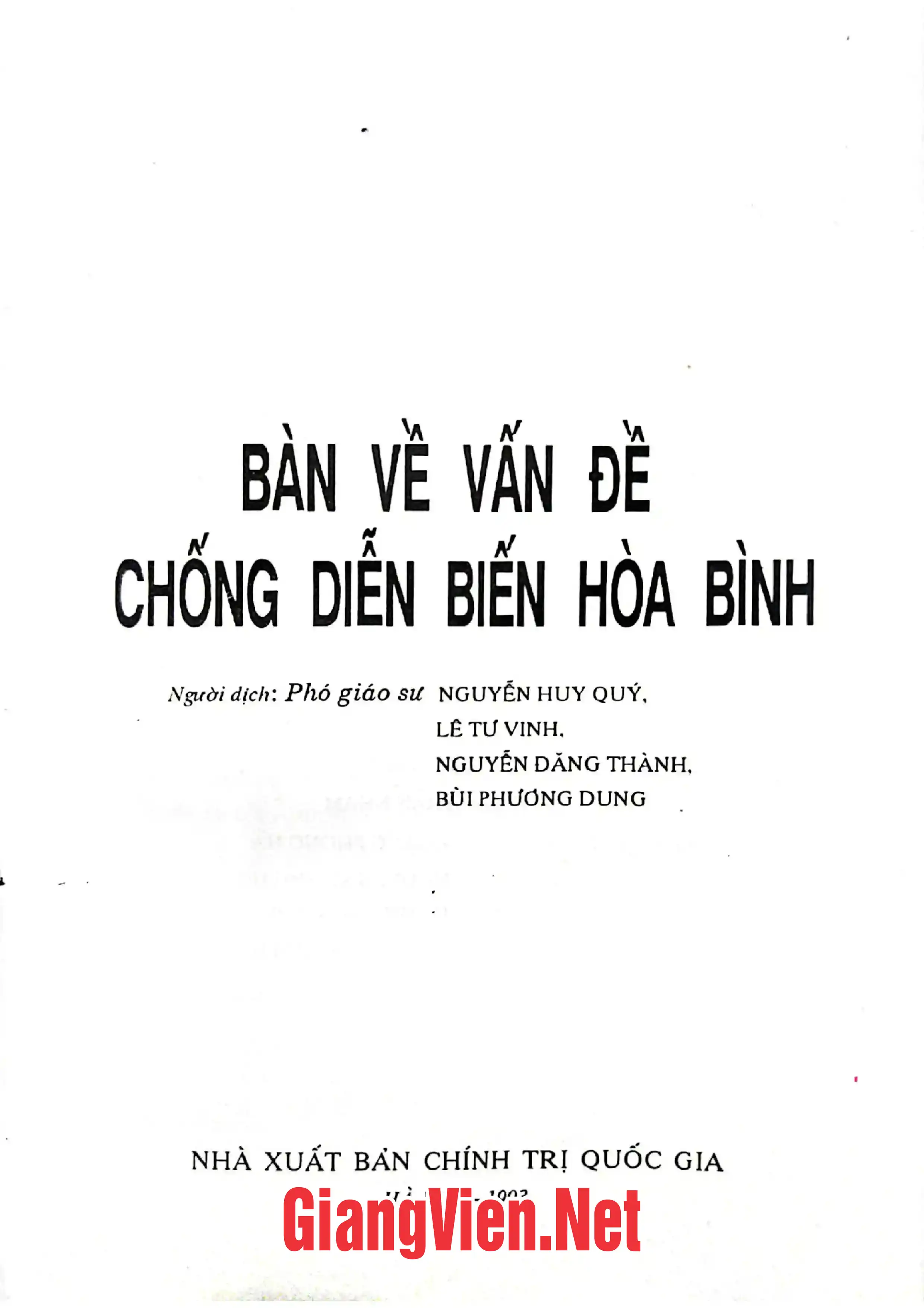 Ảnh bìa của Bàn về vấn đề chống diễn biến hoà bình