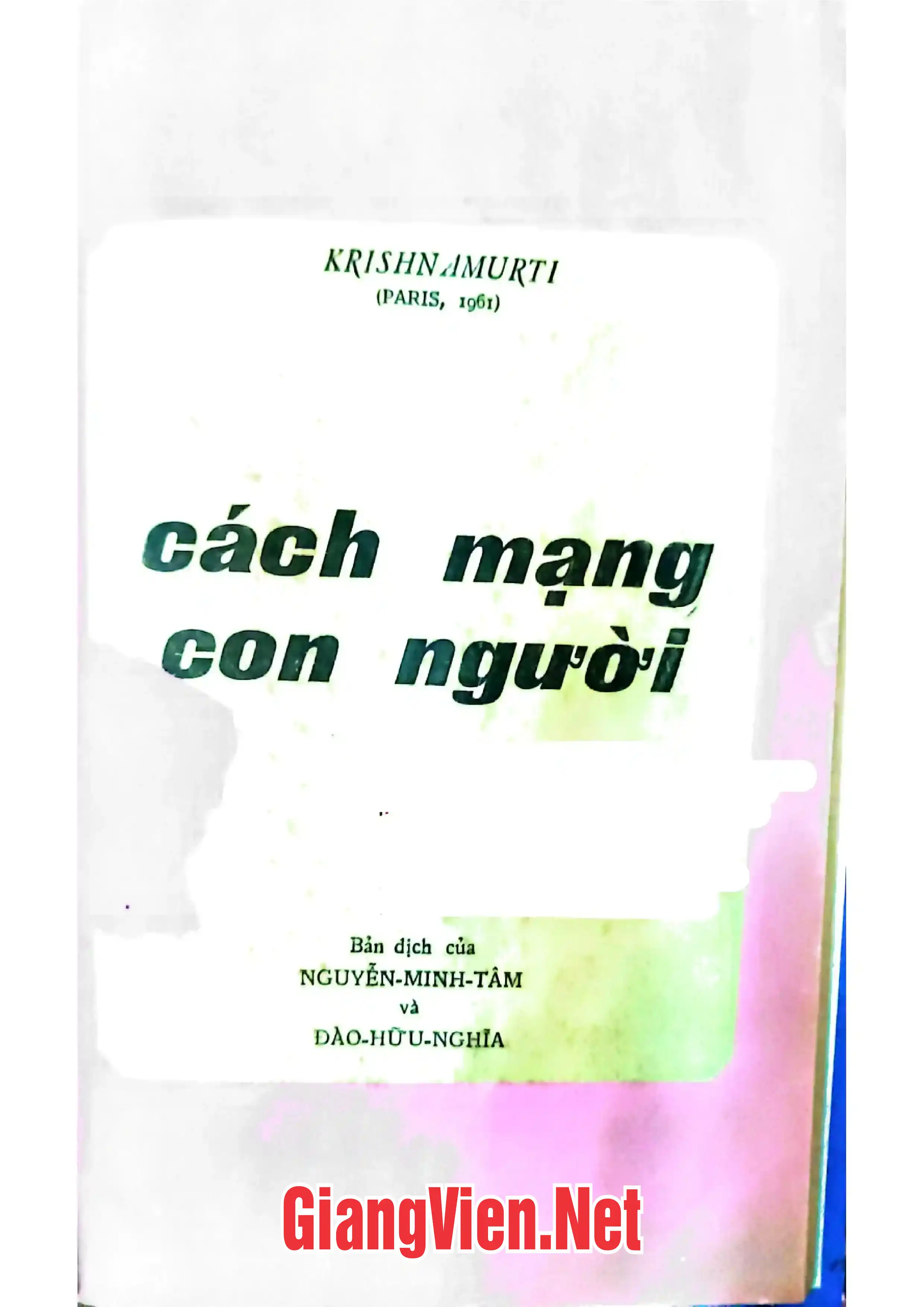 Trang bìa chính thức sách Cách mạng con người