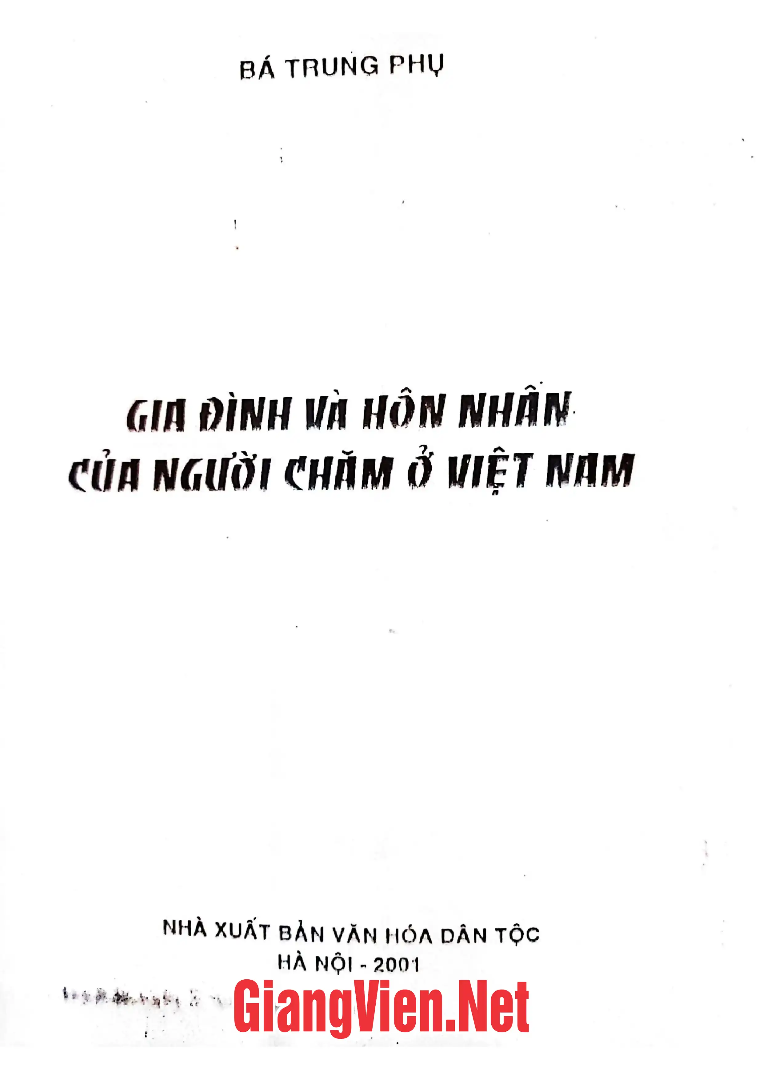Ảnh bìa của Gia đình và hôn nhân của người Chăm ở Việt Nam