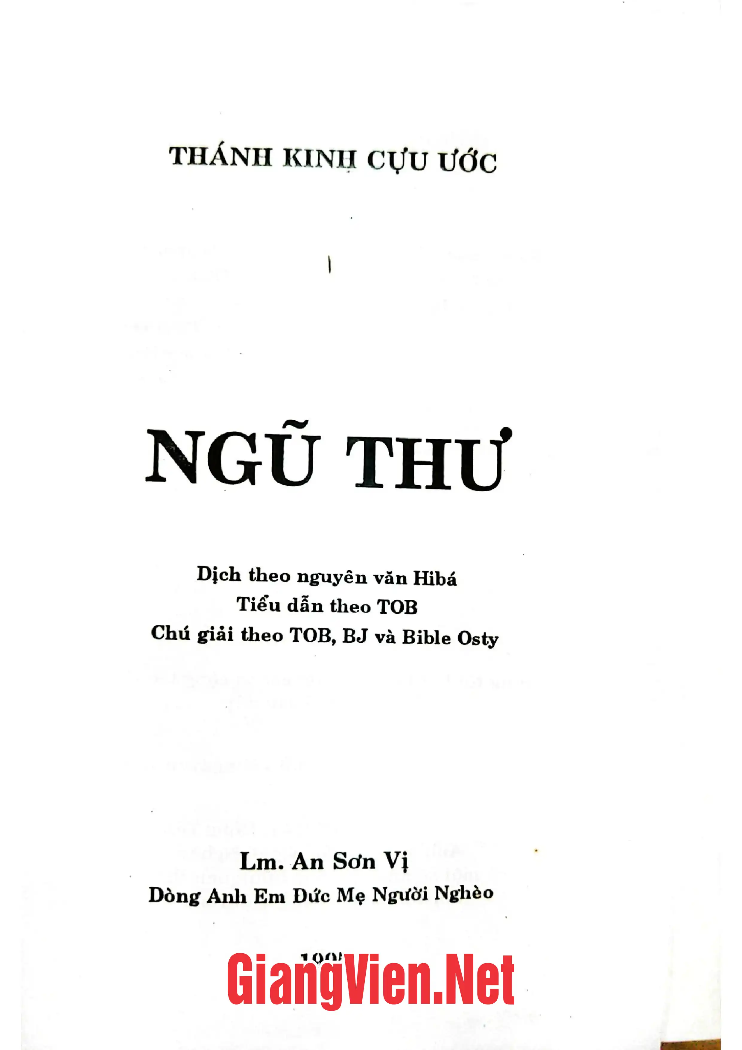 Ảnh bìa của Ngũ Thư, Kinh Thánh Cựu Ước