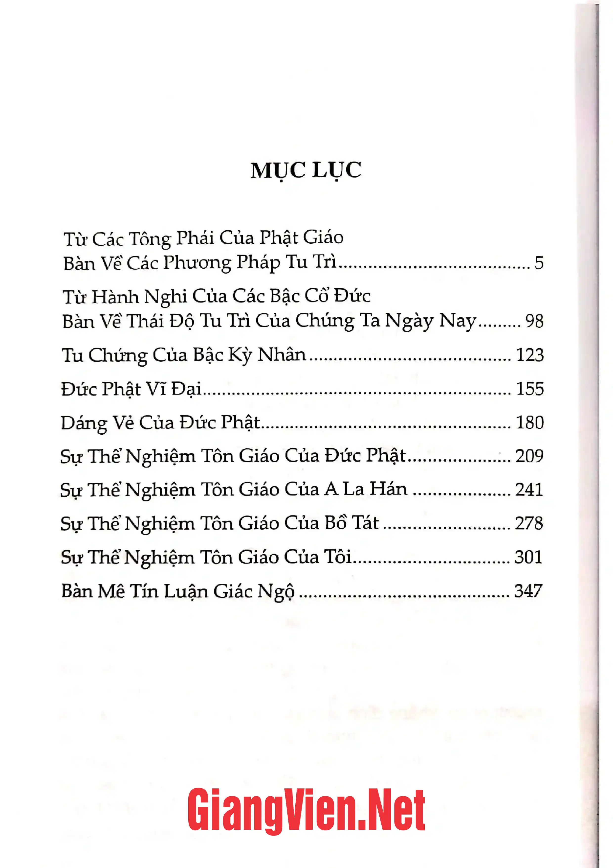 Trang bìa chính thức sách Tôn giáo và thể nghiệm