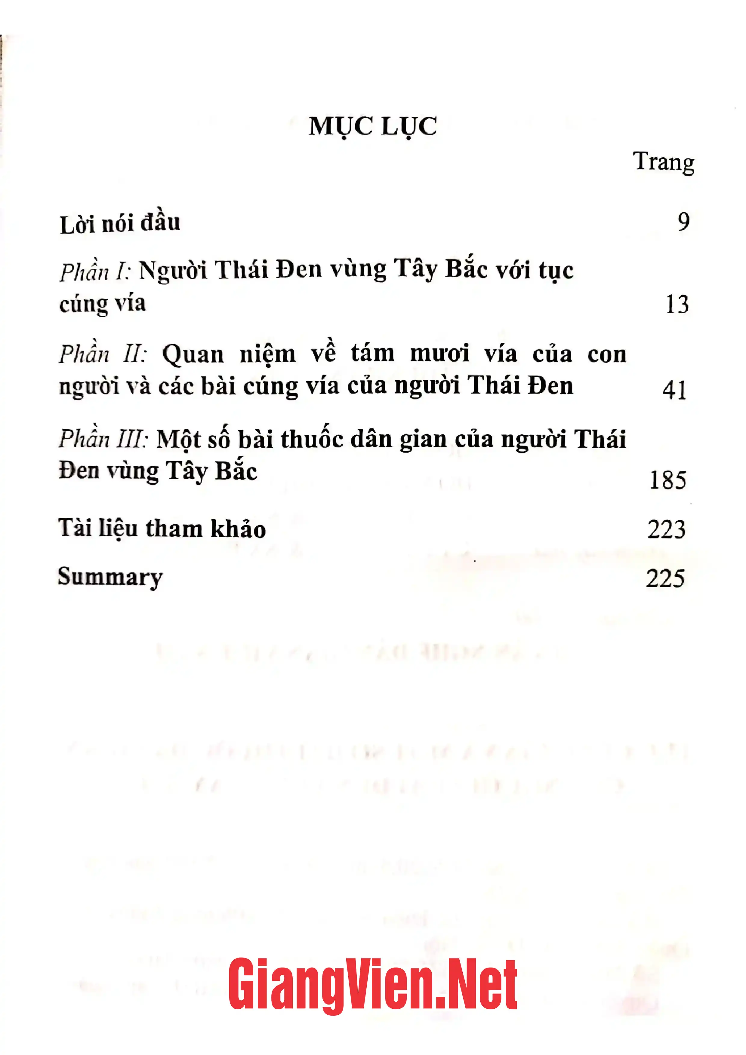 Trang bìa chính thức sách Túc cúng vía và một số bài thuốc dân gian của người Thái đen vùng Tây Bắc