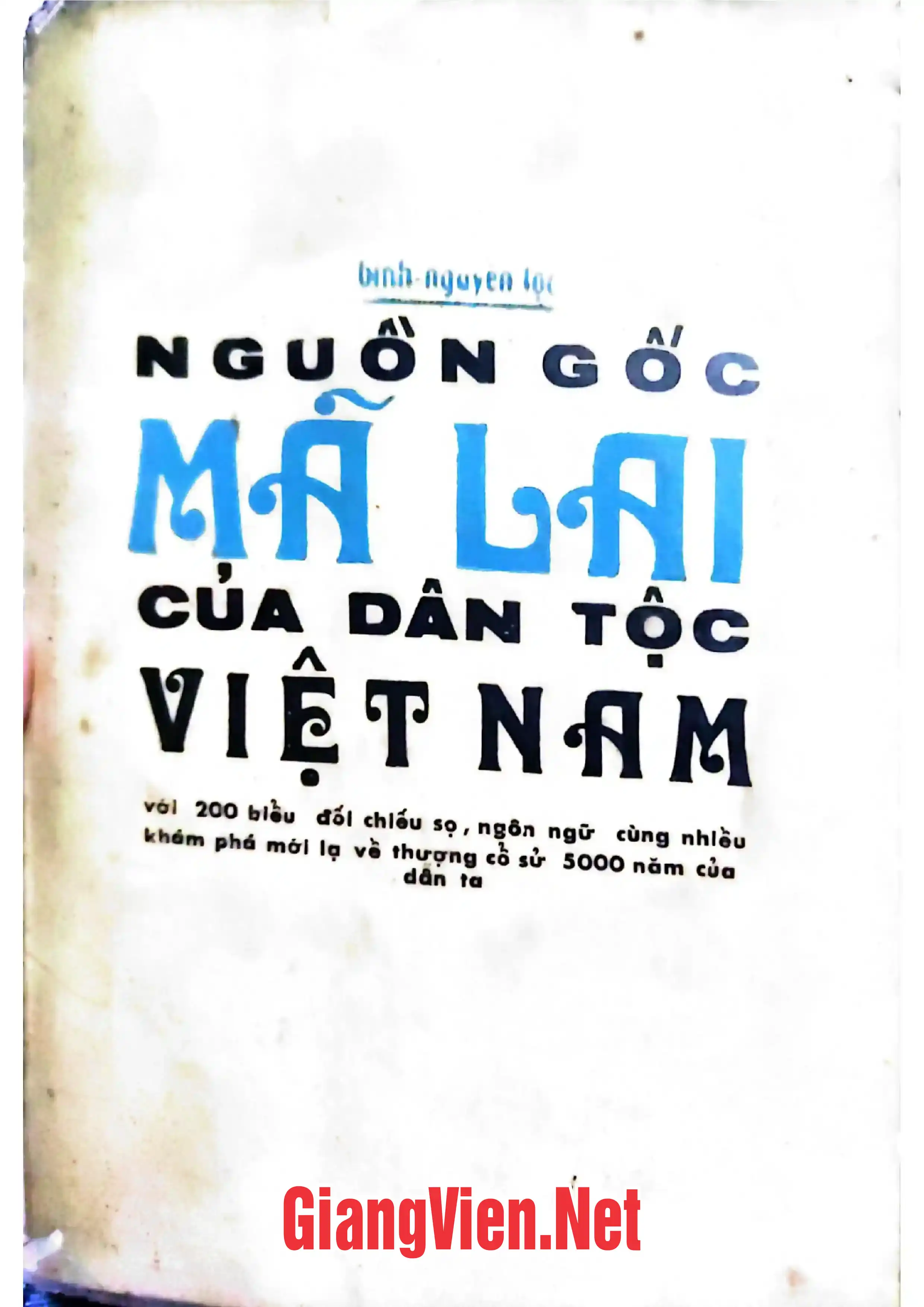 Ảnh bìa của Nguồn gốc Mã Lai của dân tộc Việt Nam