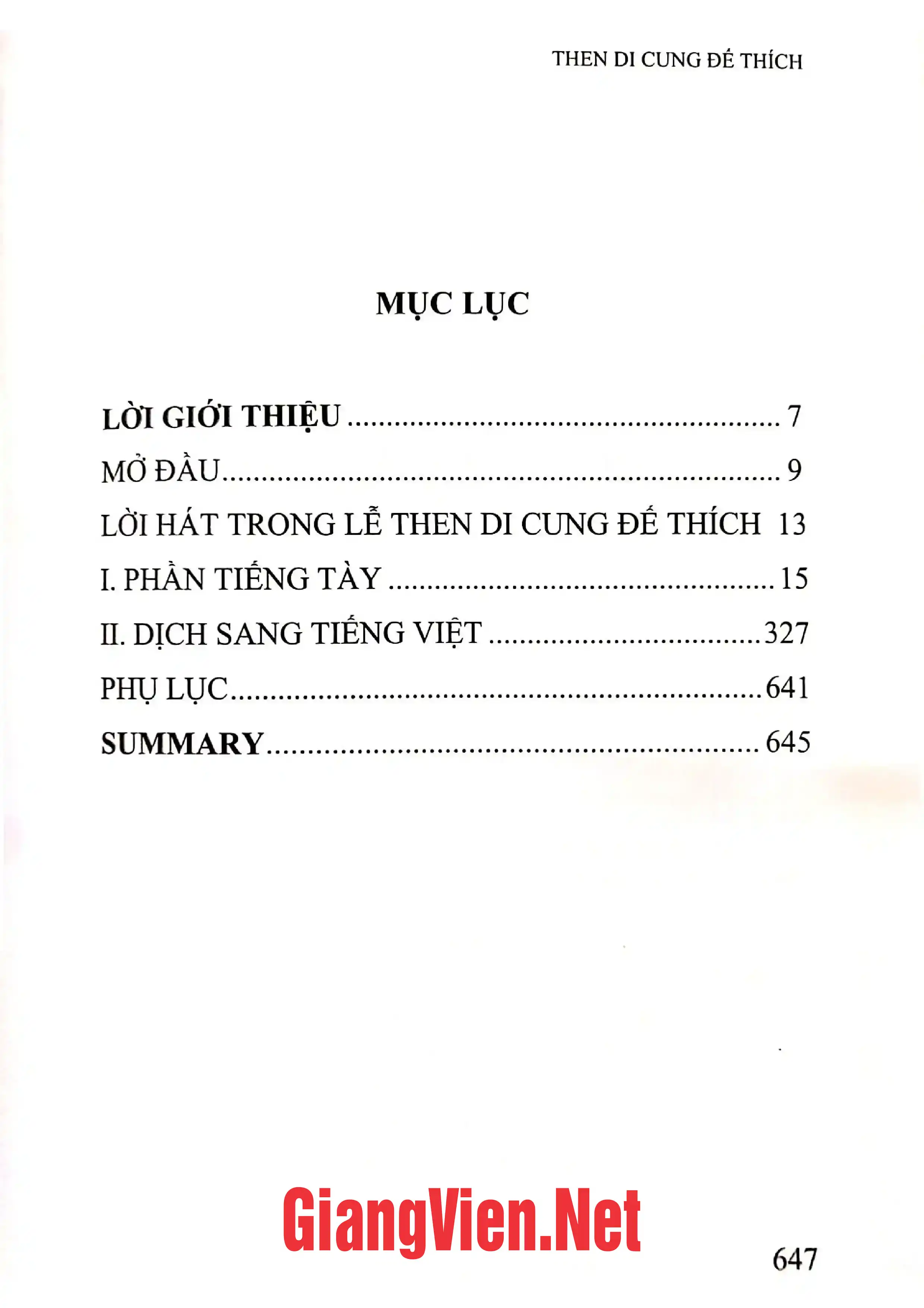 Trang bìa chính thức sách Then di cung Đế Thích