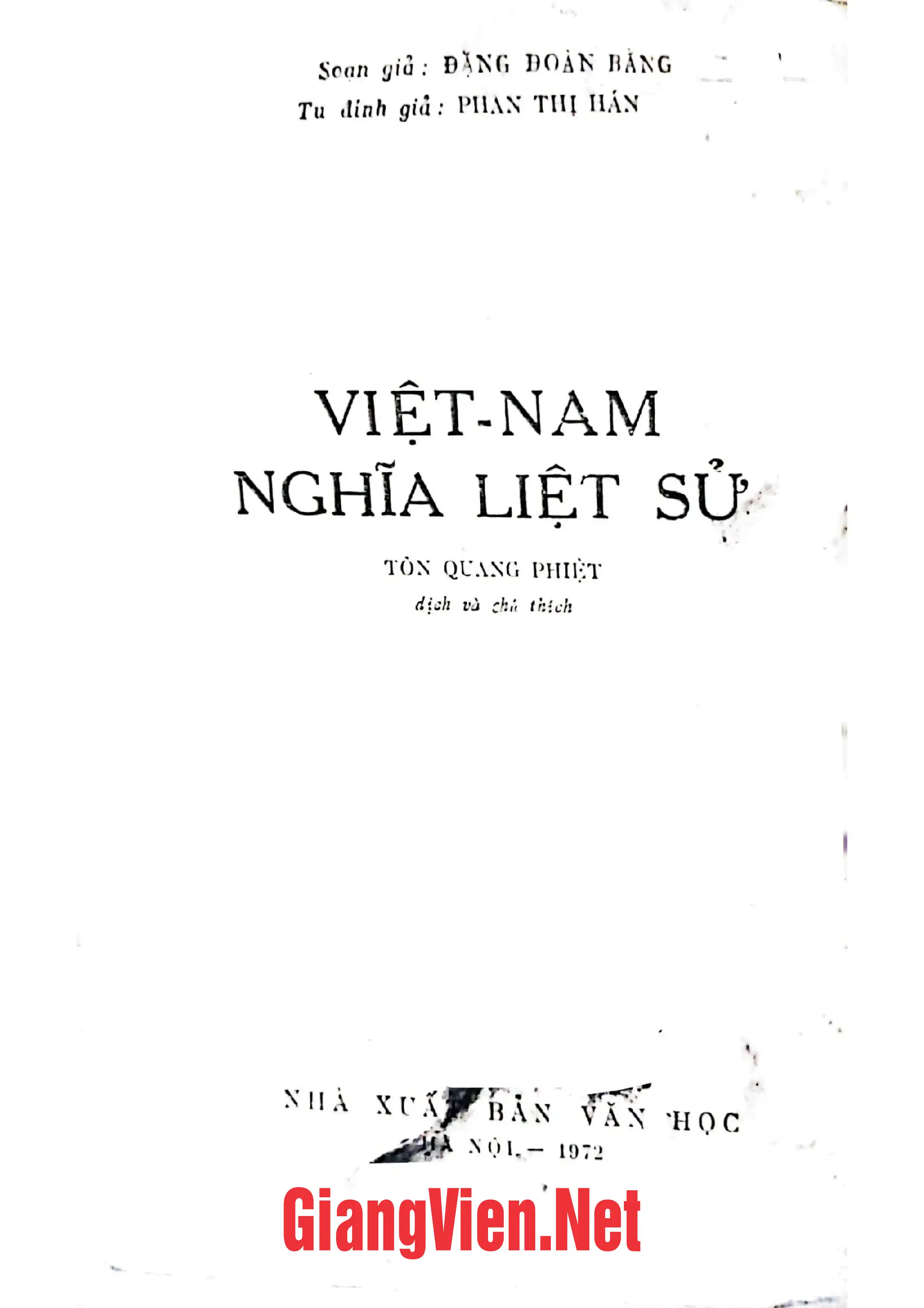 Ảnh bìa của Việt Nam nghĩa liệt sử