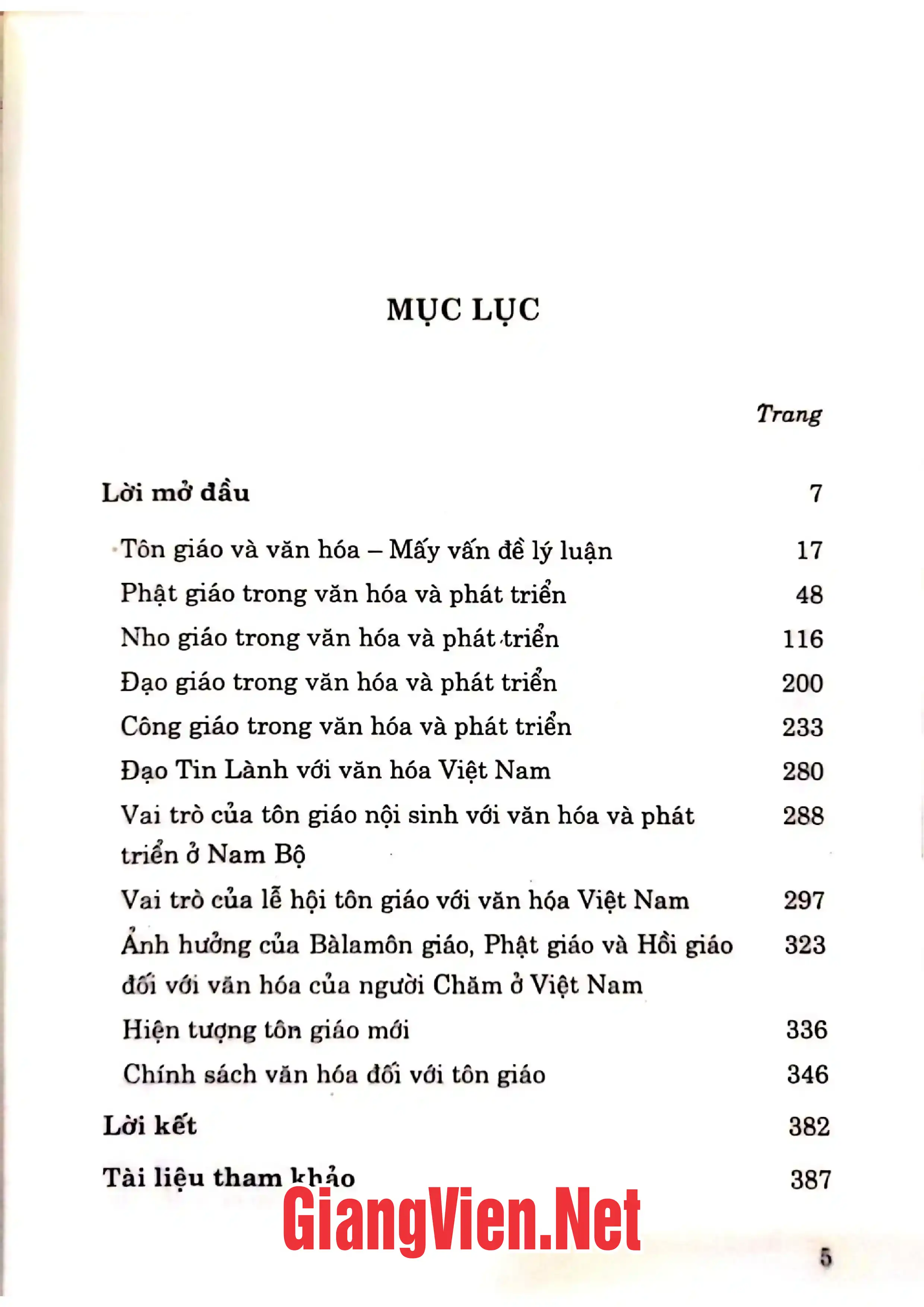 Trang bìa chính thức sách Tôn giáo trong mối quan hệ văn hóa và phát triển