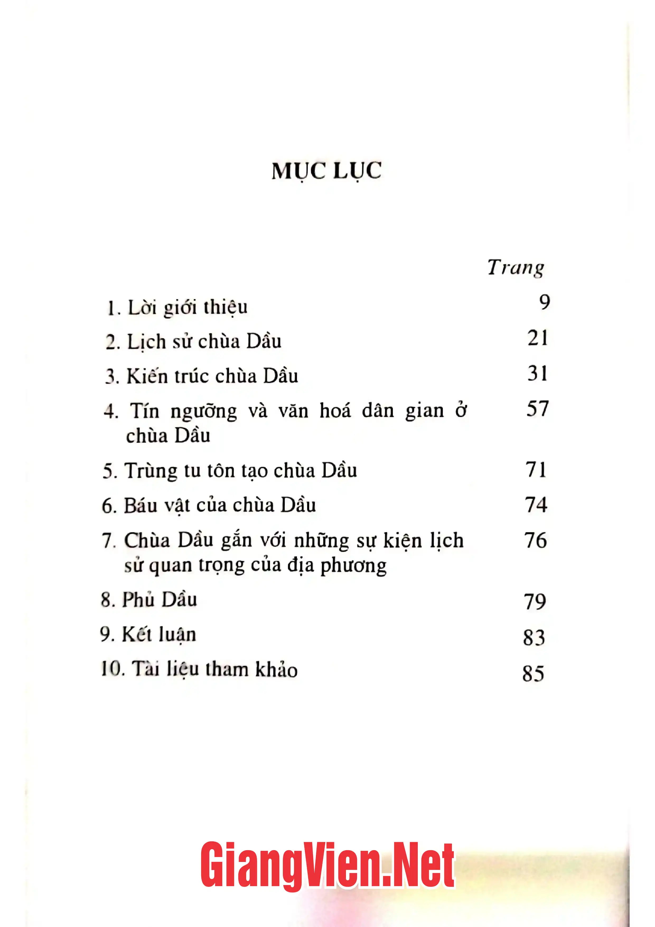 Trang bìa chính thức sách Chùa Dầu di tích lịch văn hóa phủ dầu Ninh Bình