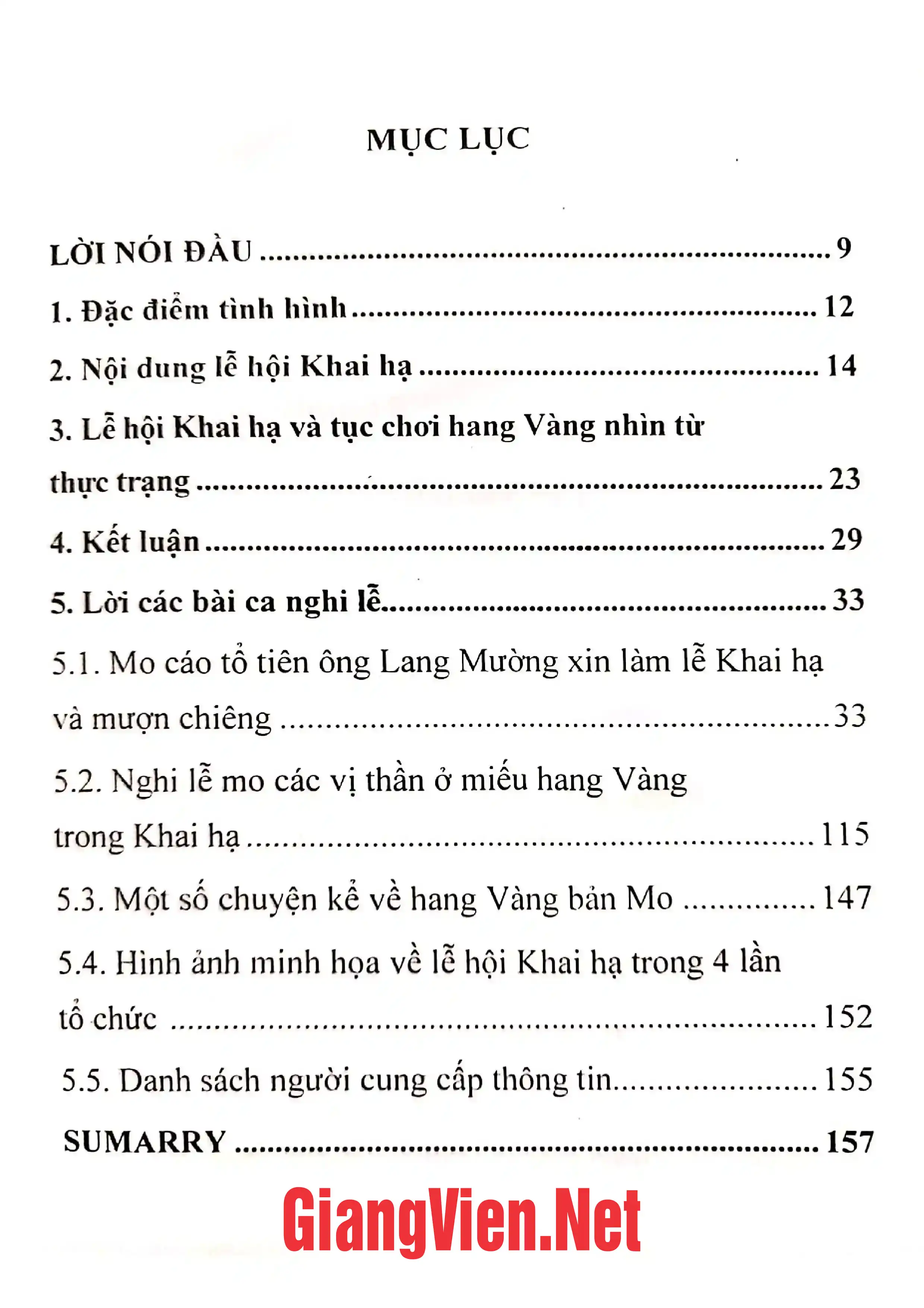 Trang bìa chính thức sách Lễ hội khai hạ, chơi hang vàng bản Mỏ xã Tân Lang Sưu tầm nghiên cứu