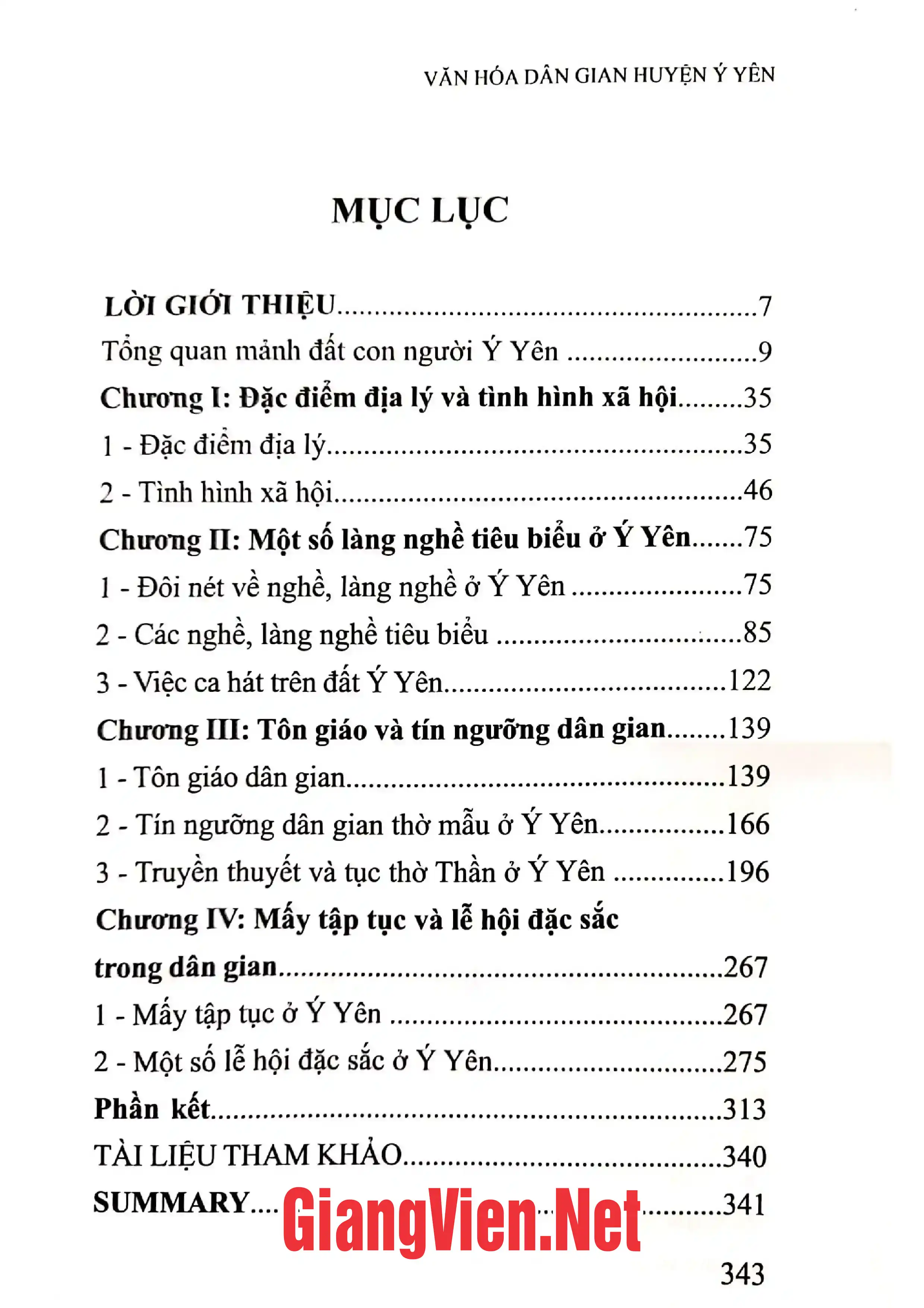 Trang bìa chính thức sách Văn hóa dân gian huyện ý Yên