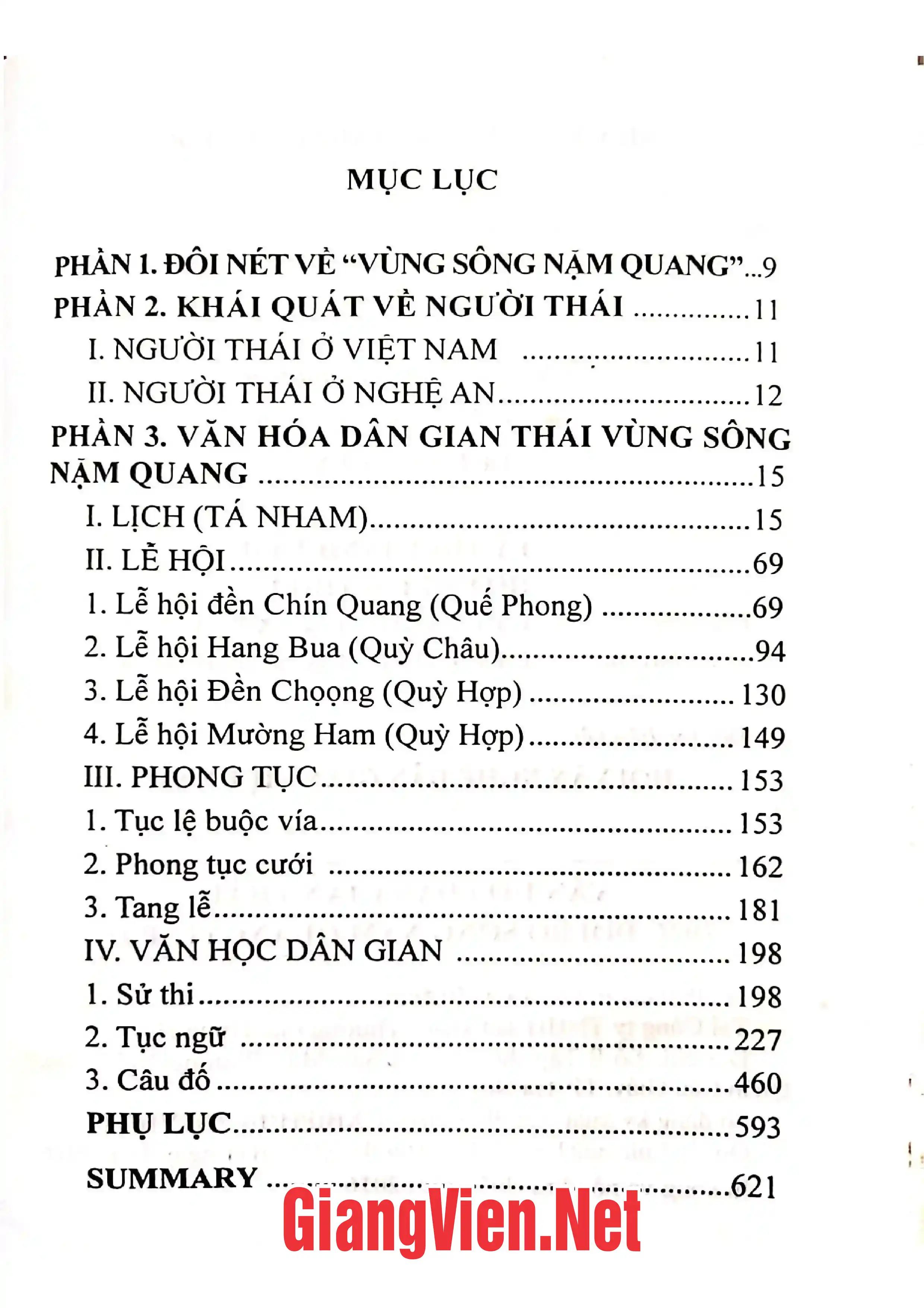 Trang bìa chính thức sách Văn hóa dân gian Thái dọc đôi bờ sông Nặm Quang Tập 1