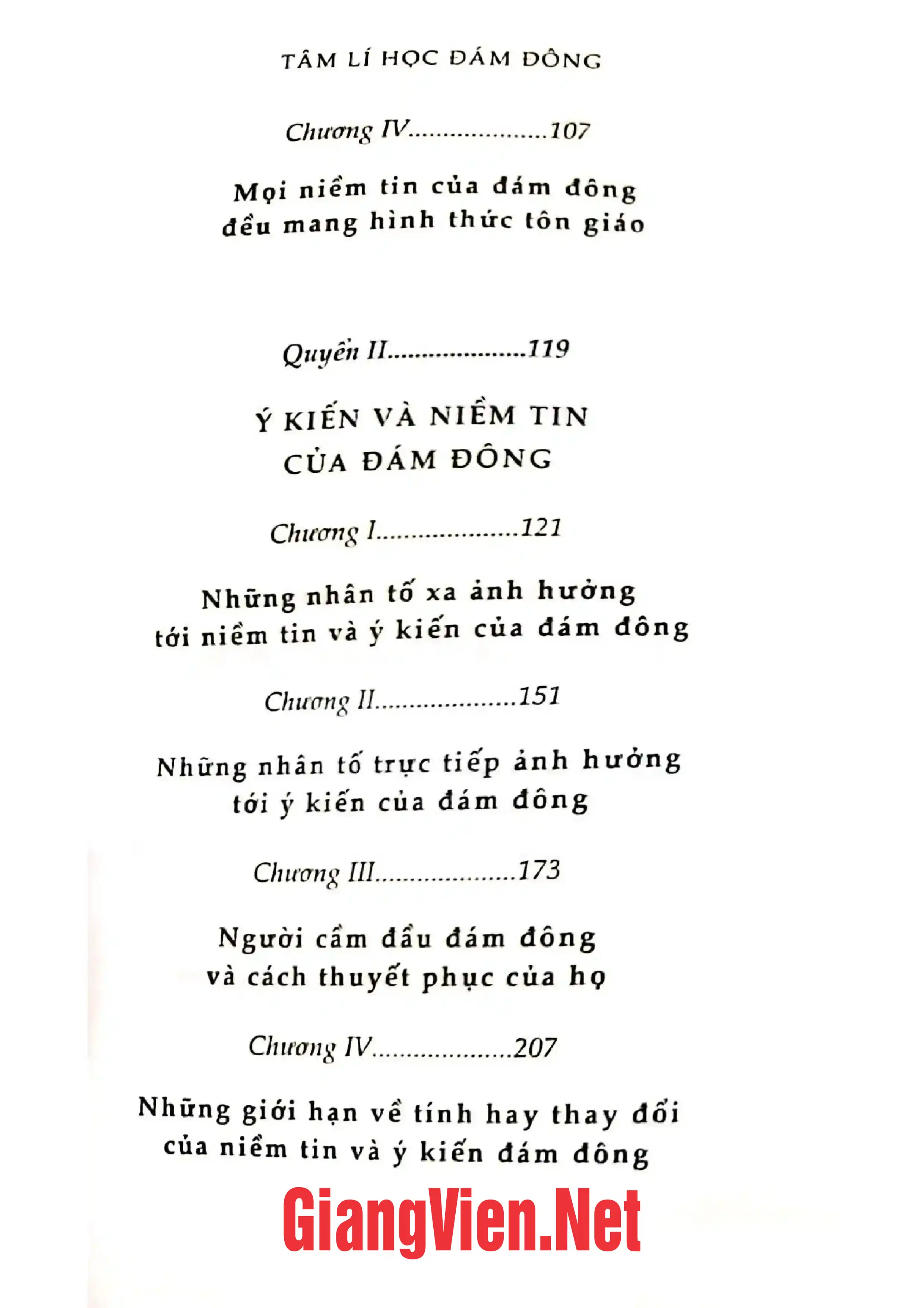Mục lục chi tiết trang 3 sách Tâm lý học đám đông