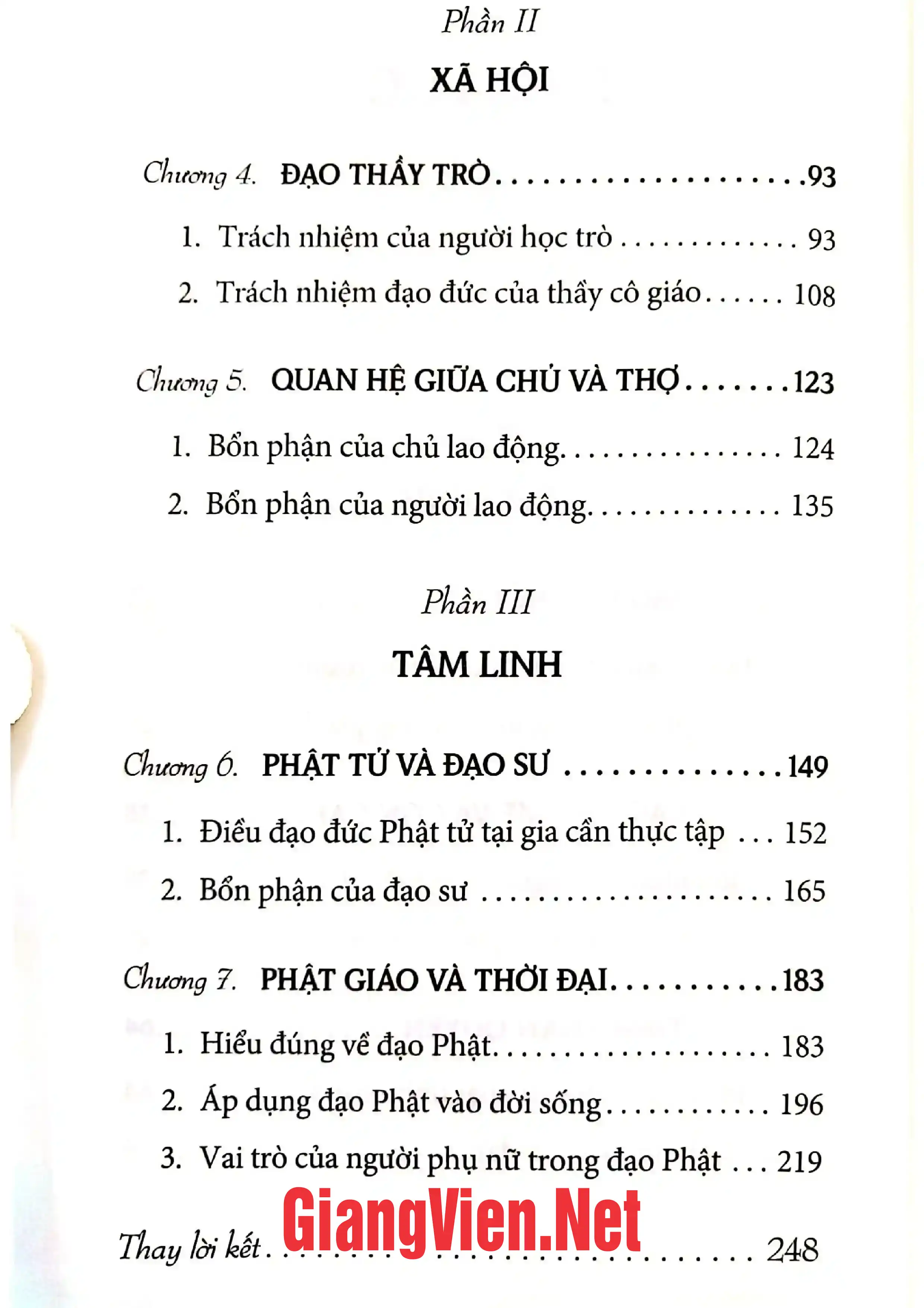 Mục lục chi tiết trang 1 sách Gia đình xã hội và Tâm linh