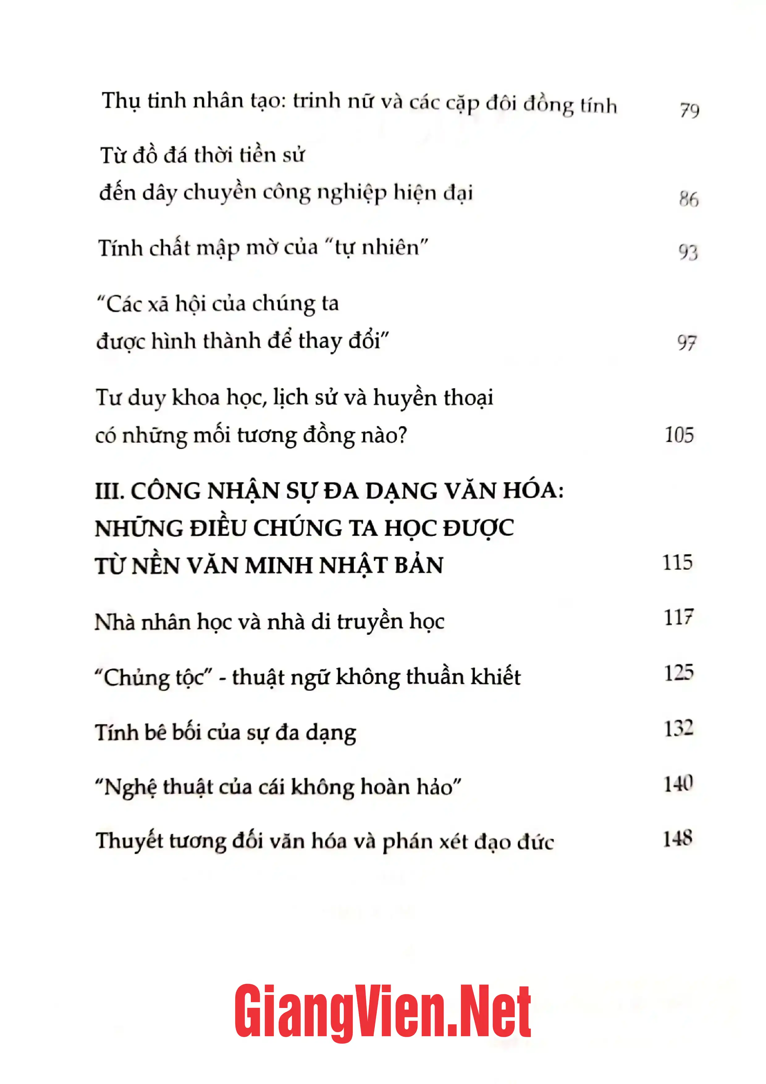 Mục lục chi tiết trang 1 sách Nhân học đối diện với những vấn đề của thế giời hiện đại