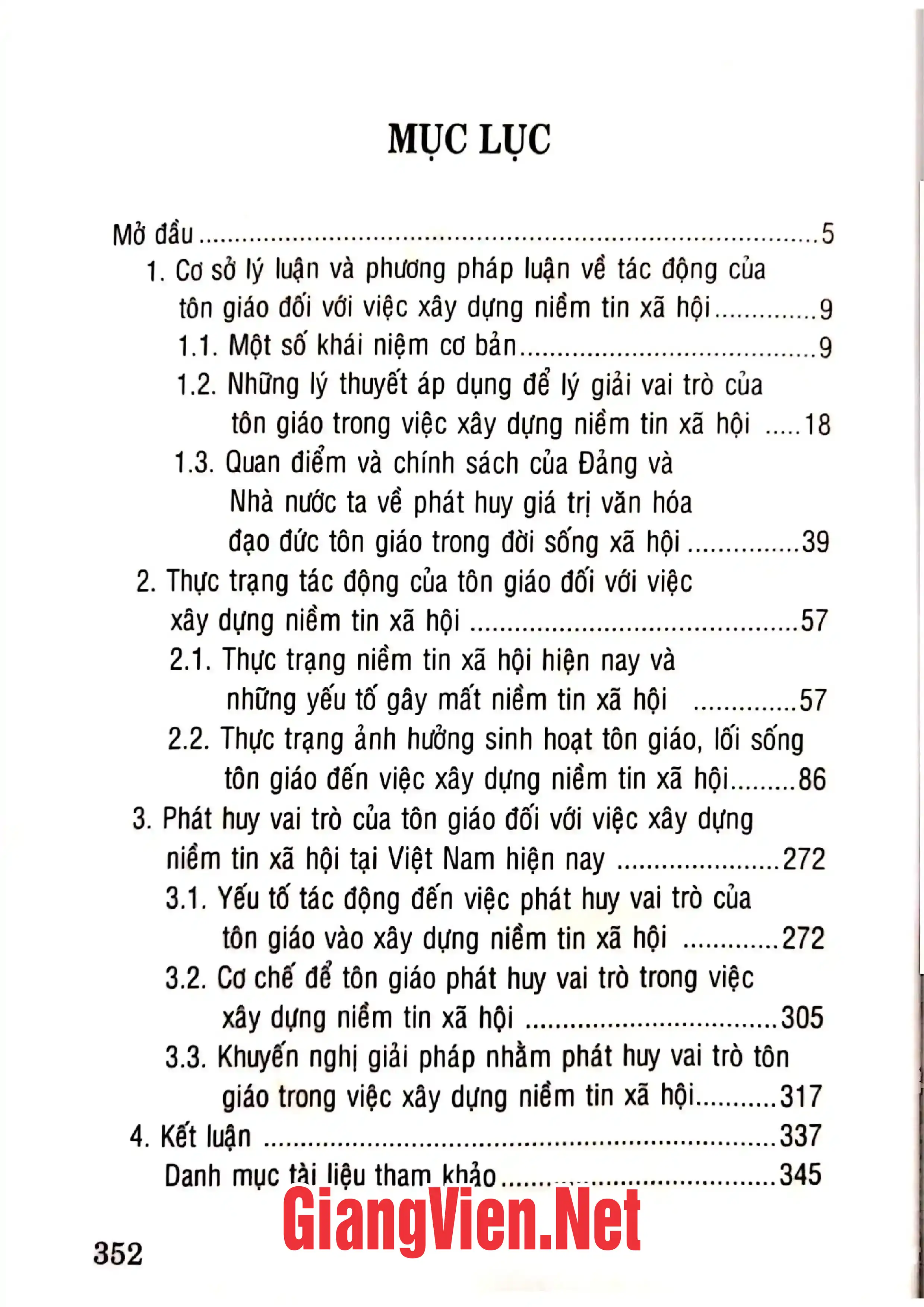 Trang bìa chính thức sách Vai trò của tôn giáo trong xây dựng niềm tin xã hội