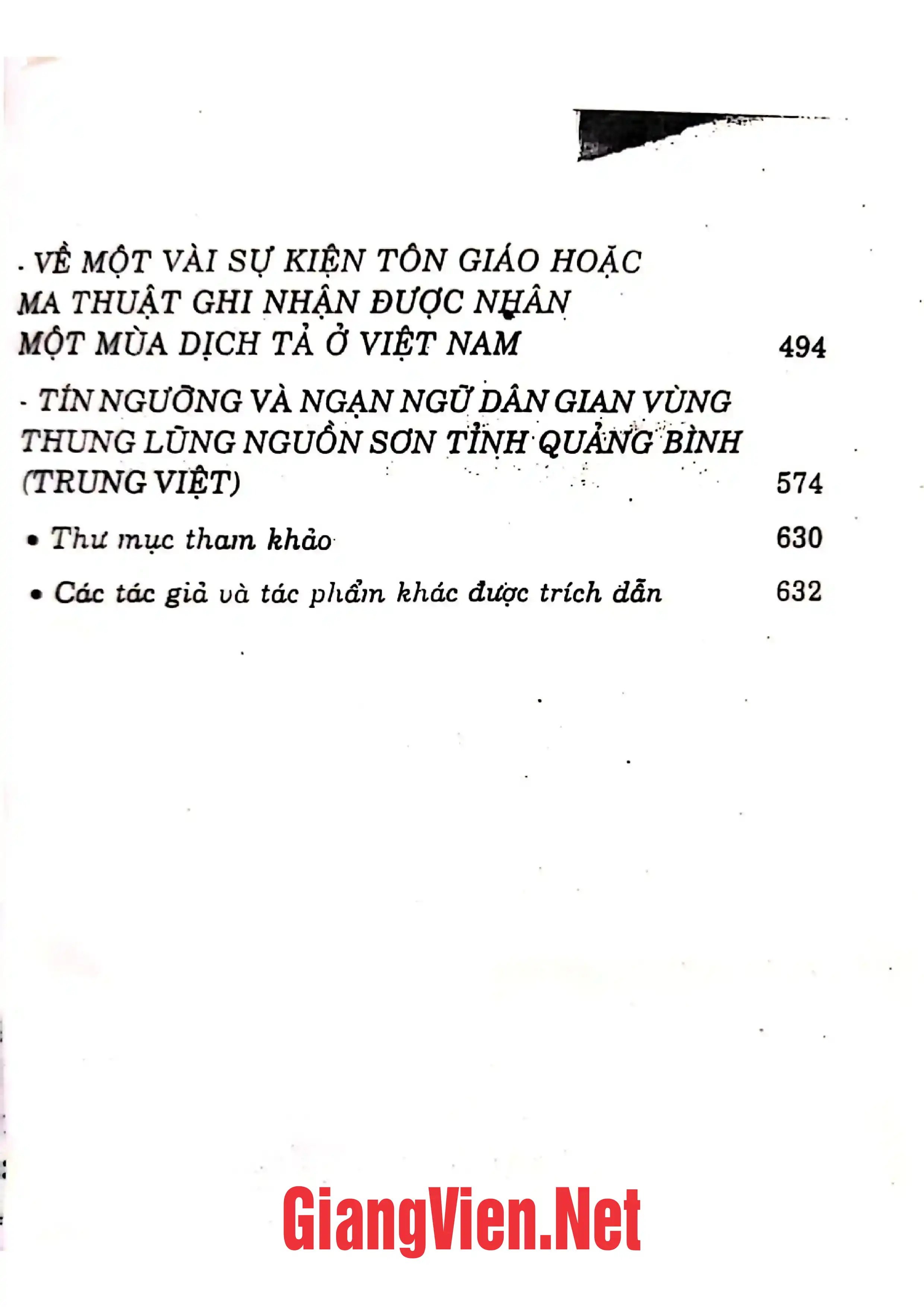 Mục lục chi tiết trang 1 sách Văn hóa, tôn giáo, tín ngưỡng Việt Nam dưới nhãn quan của học giả L. Cardiere chủ bút tập chí Đô Thành Hiếu Cổ