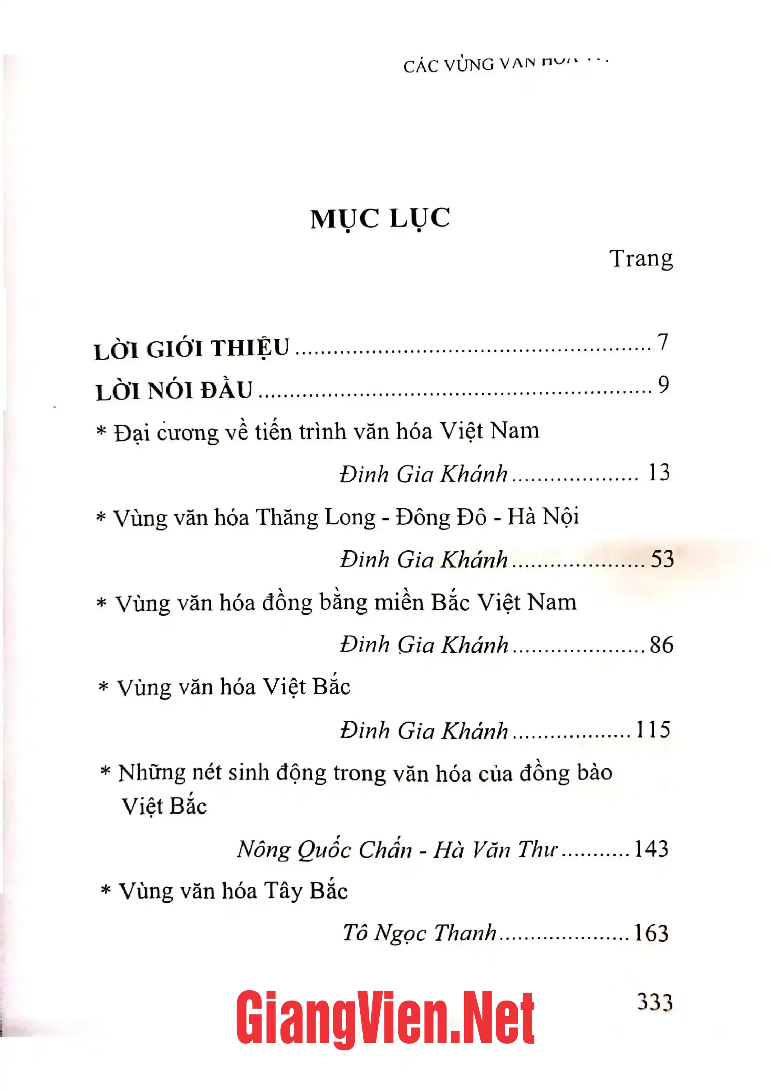 Trang bìa chính thức sách Các vùng văn hóa Việt Nam