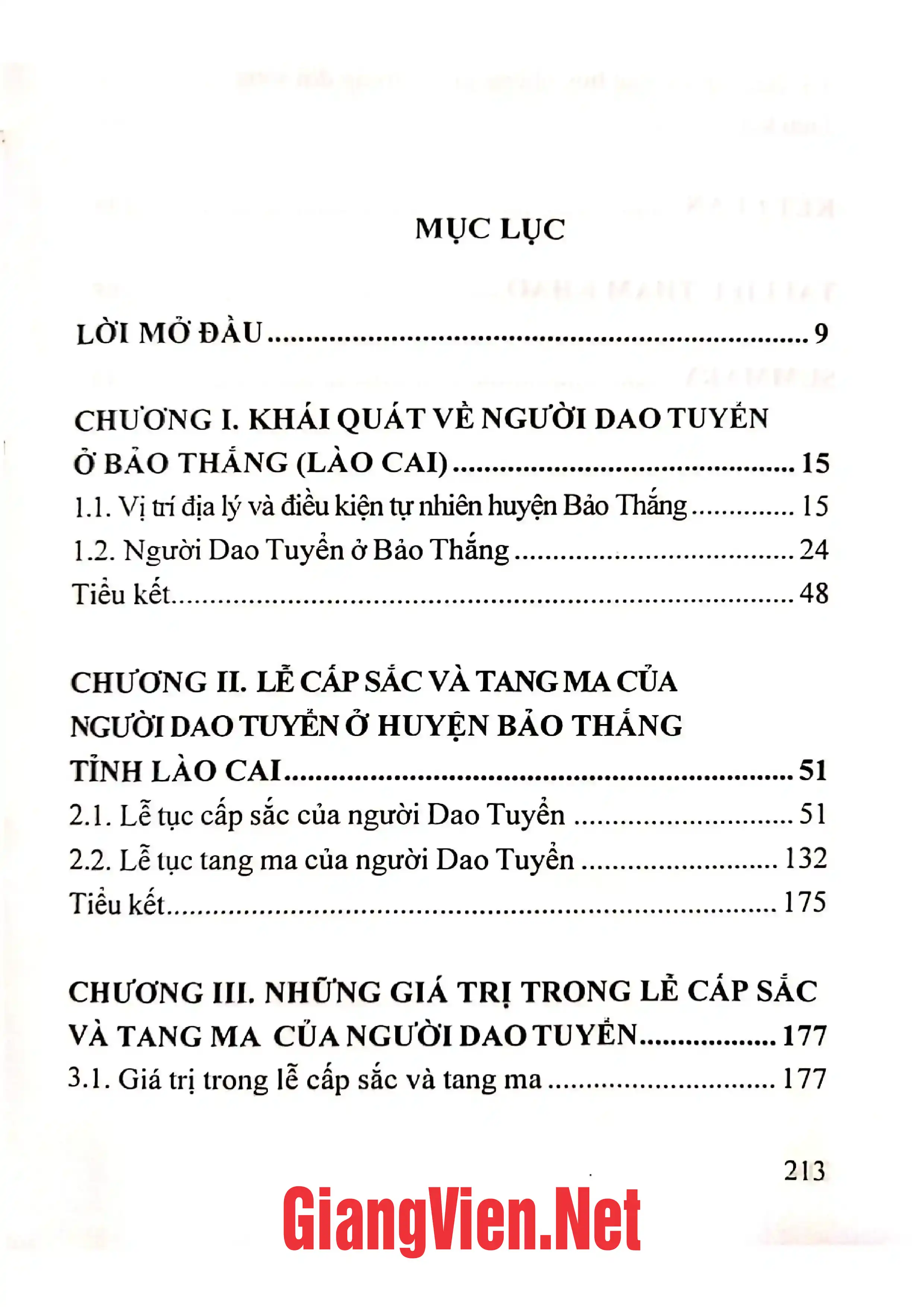 Trang bìa chính thức sách Lễ cấp sắc và tang ma của người Dao Tuyển ở Bảo Thắng Lào Cai