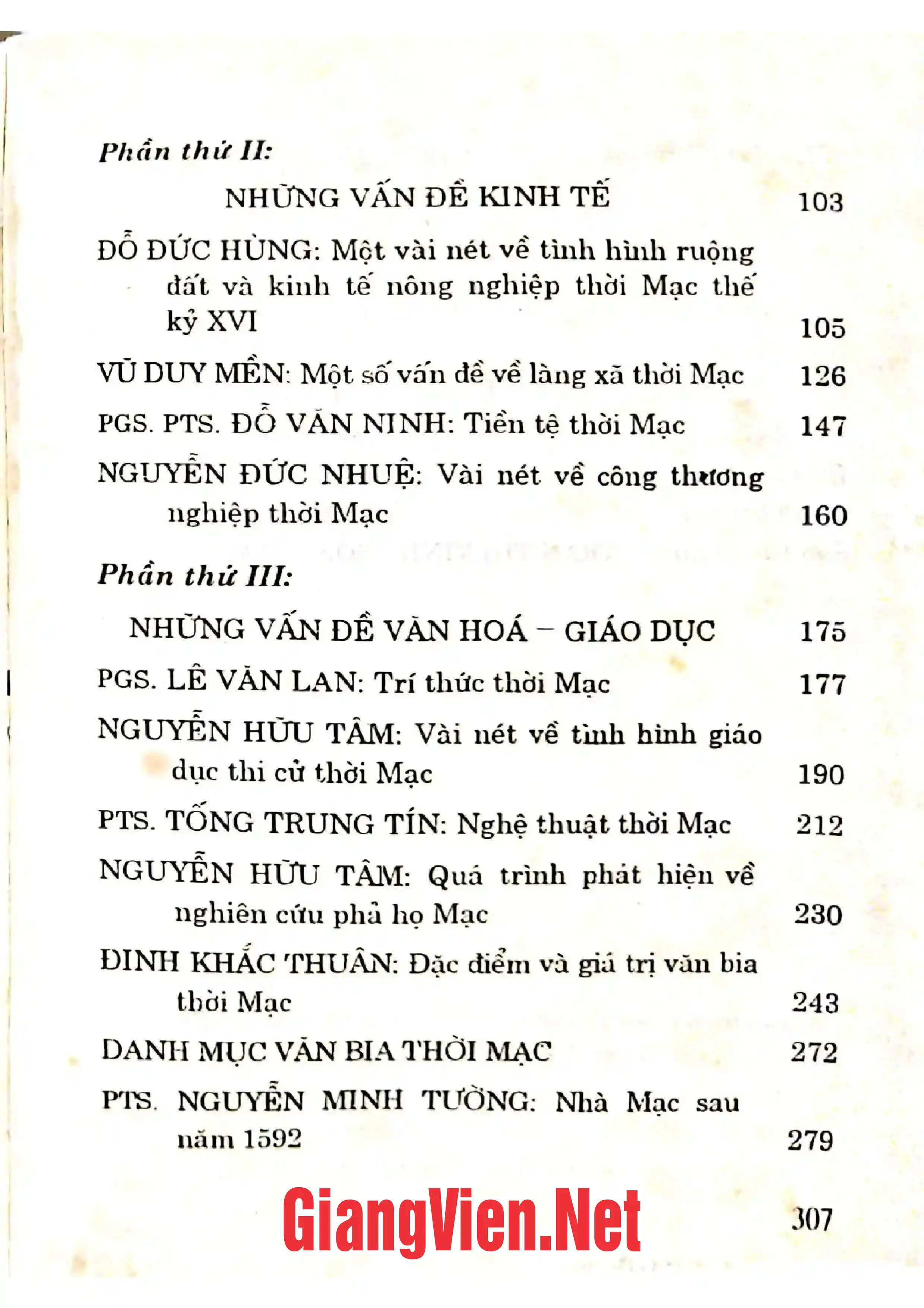 Mục lục chi tiết trang 1 sách Vương triều Mạc, 1527 -1529