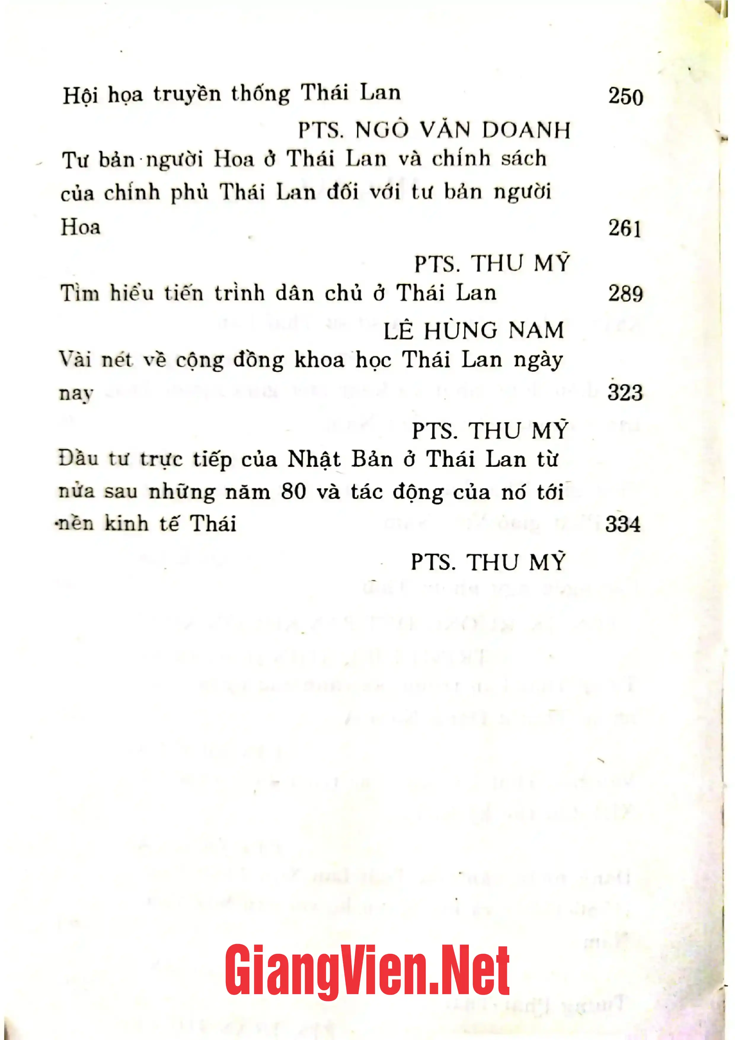 Mục lục chi tiết trang 1 sách Tìm hiểu lịch sử văn hoá Thái Lan, tập 1