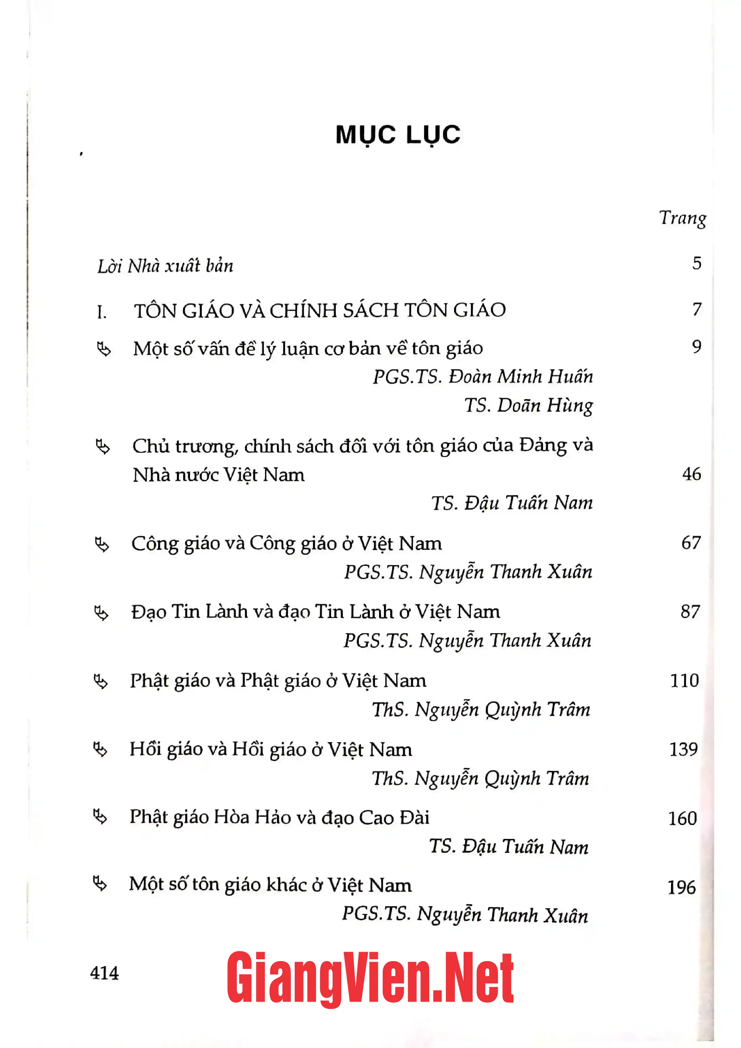 Ảnh minh họa nội dung cuốn sách: Một số chuyên đề về dân tộc và tôn giáo