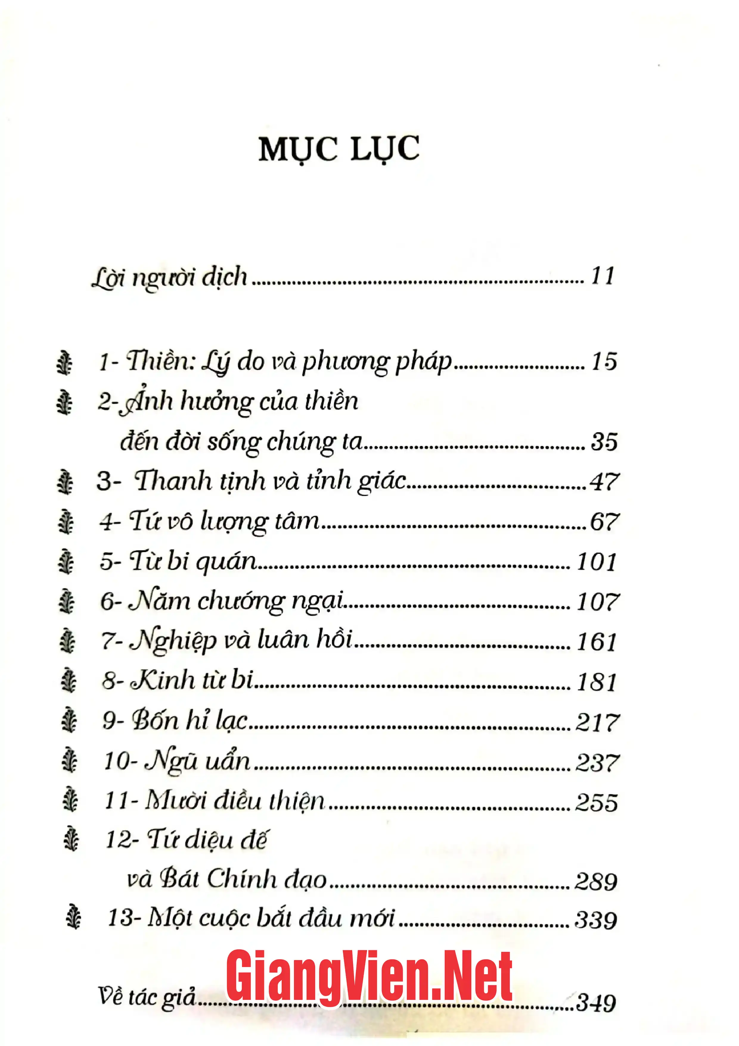 Trang bìa chính thức sách Vô ngã vô ưu, Thiền quan về đạo phật