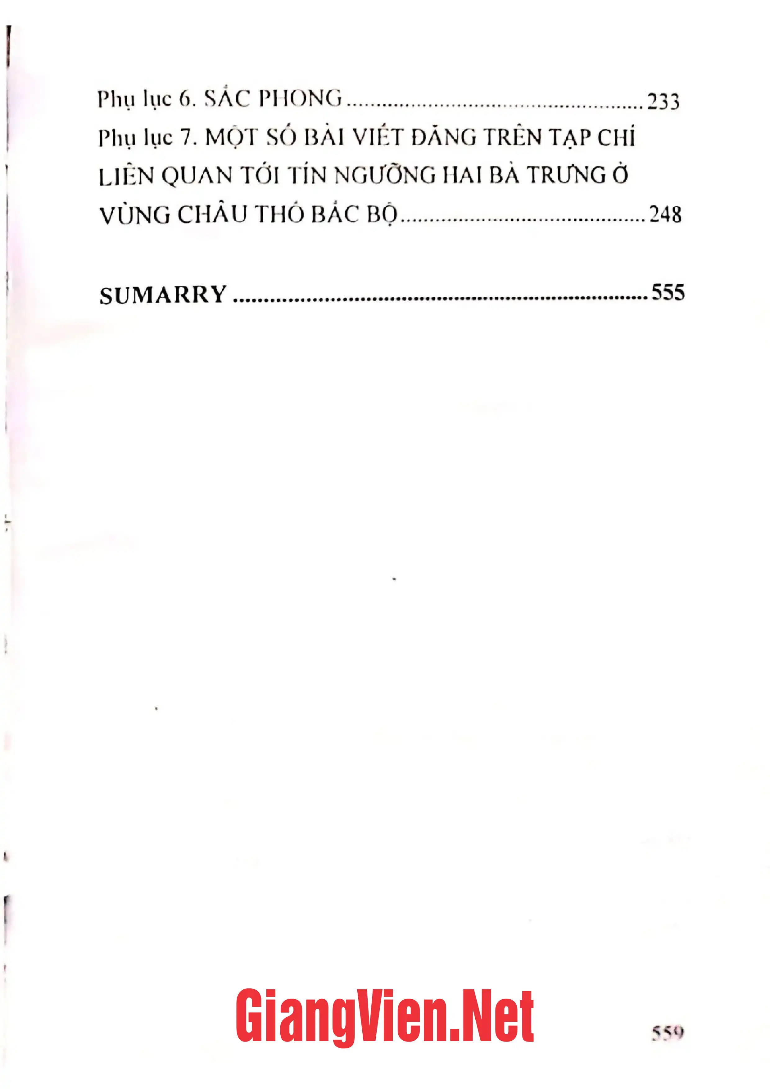 Mục lục chi tiết trang 2 sách Việc phụng thờ Hai Bà Trưng ở làng Hạ Lôi, xã Mê Linh, huyện Mê Linh, thành phố Hà Nội Nghiên cứu
