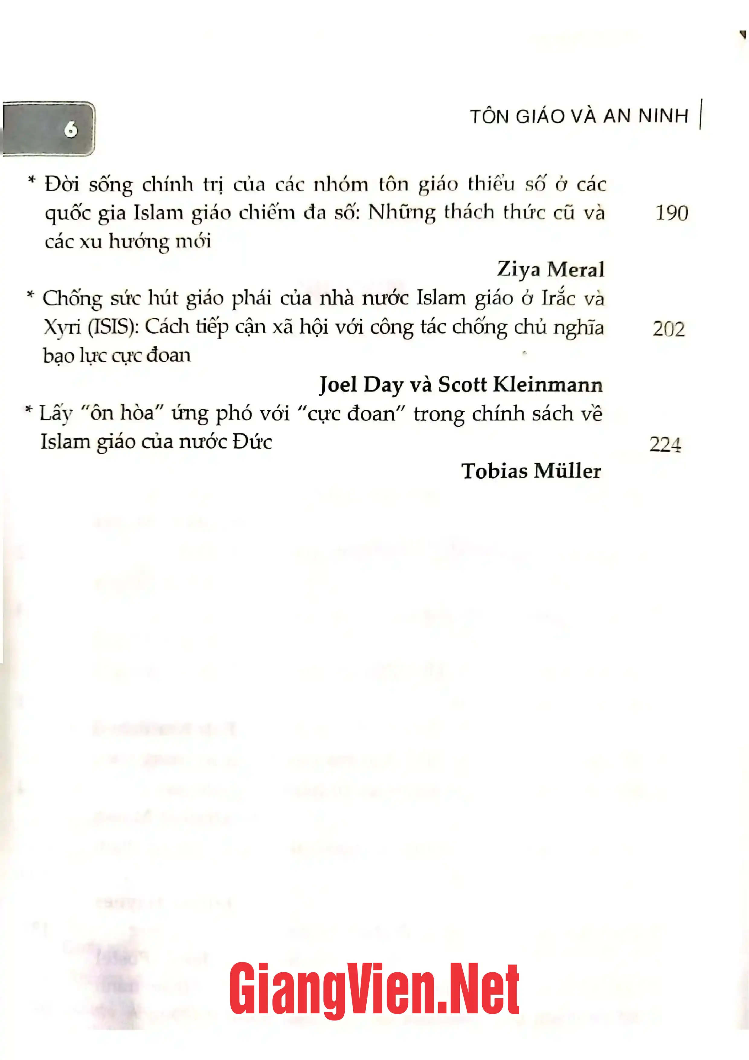 Ảnh minh họa nội dung cuốn sách: Tôn giáo và an ninh