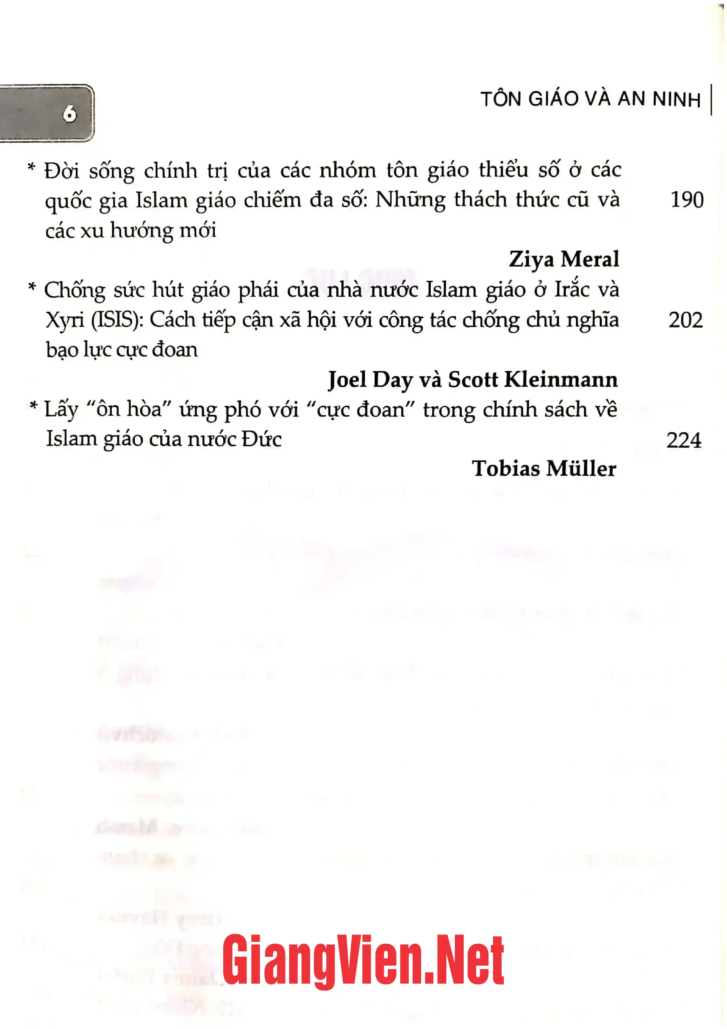 Ảnh minh họa nội dung cuốn sách: Tôn giáo và an ninh tôn