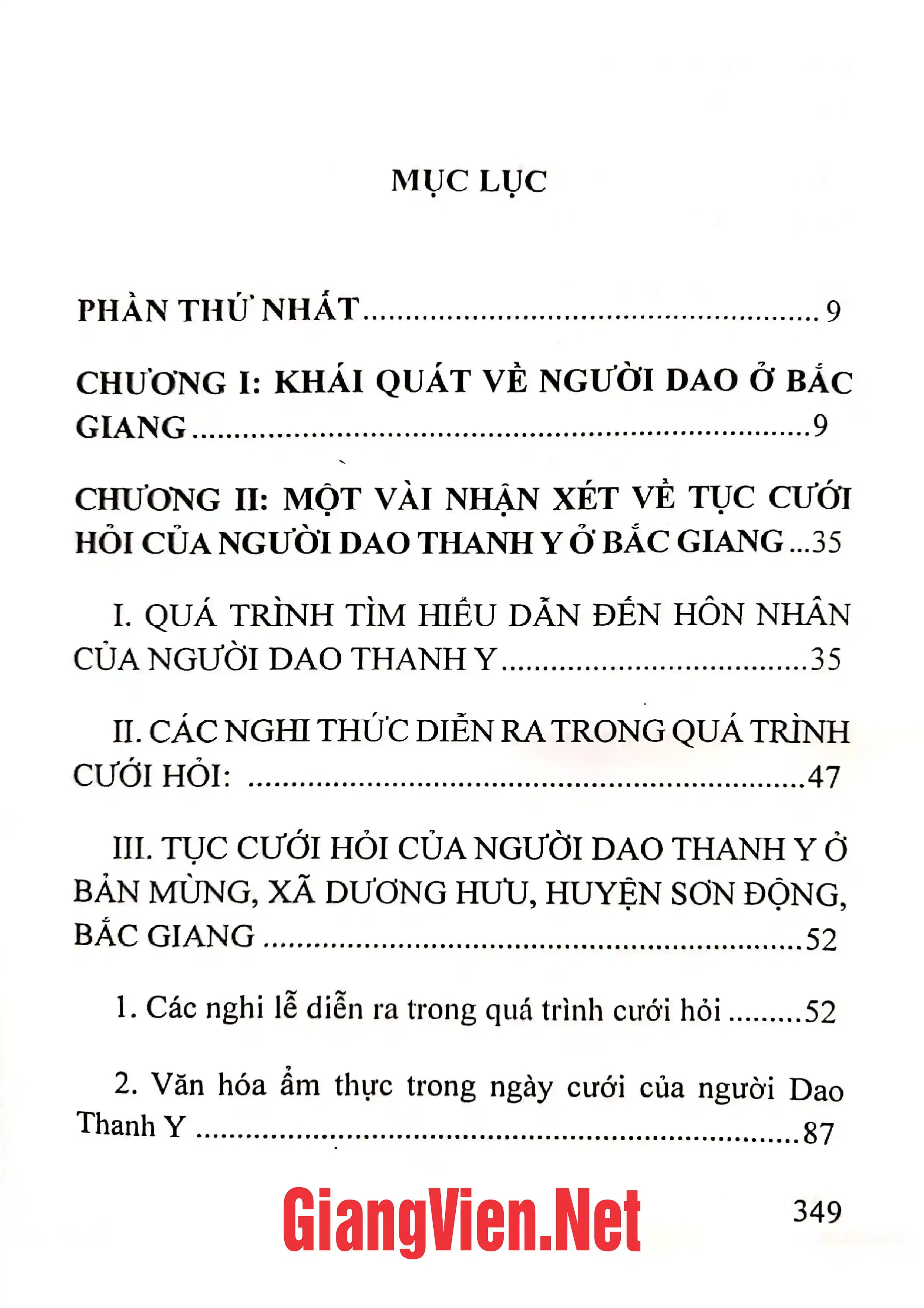 Trang bìa chính thức sách Tục cưới hỏi cưới hỏi của người Dao Thanh Y ở Bắc Giang