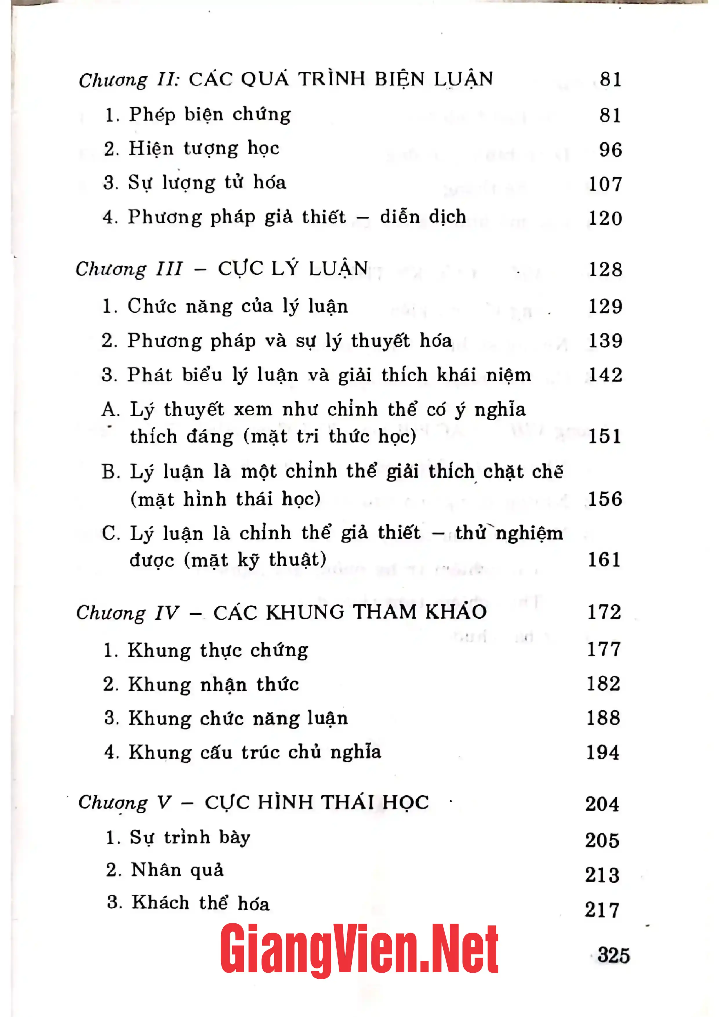 Mục lục chi tiết trang 1 sách Động thái nghiên cứu trong các khoa học xã hội